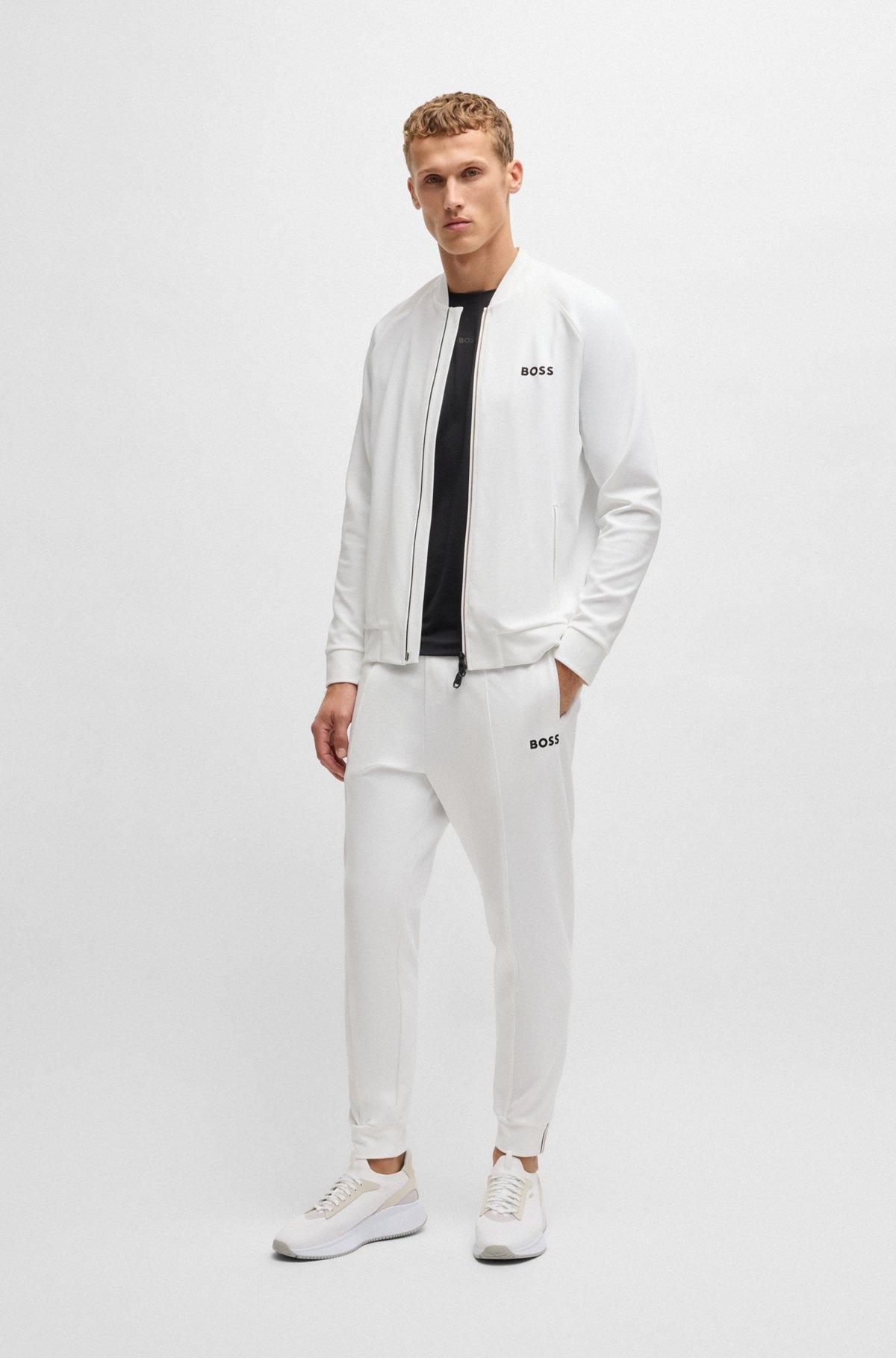 BOSS X MATTEO BERRETTINI REGULAR-FIT SWEATSHIRT IN STRETCH GABARDINE - 4