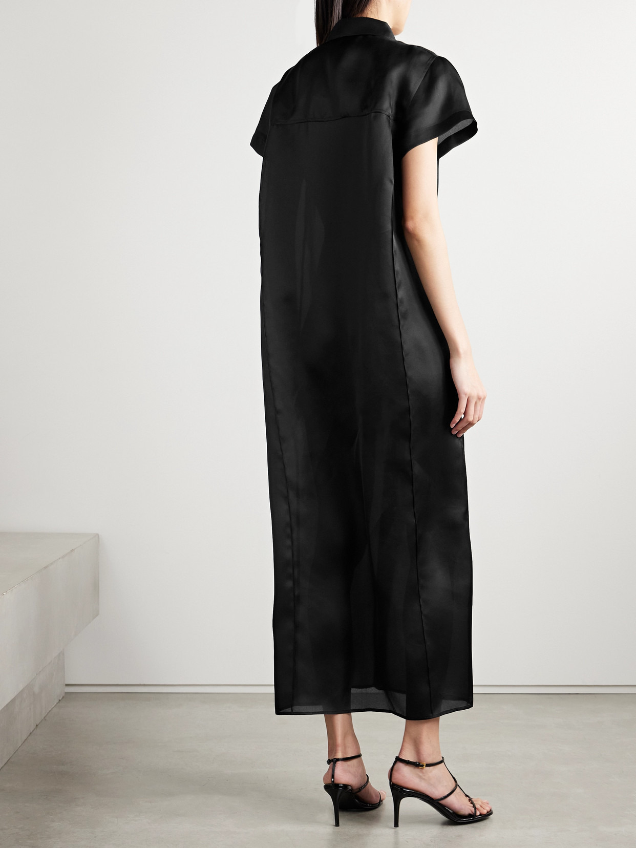 Effy Silk And Cotton-blend Organza Midi Shirt Dress - 3