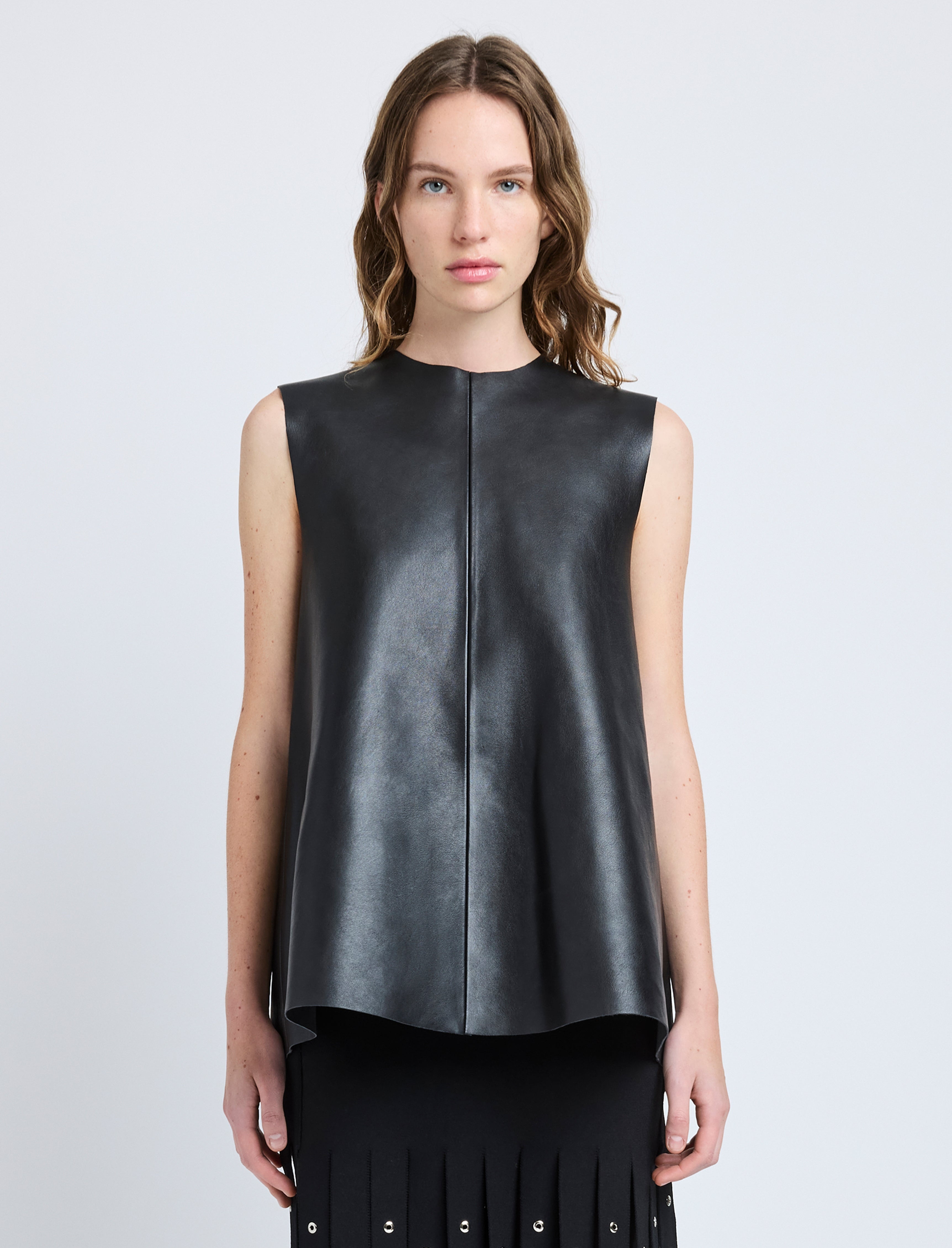 Noa Top in Textured Leather - 2
