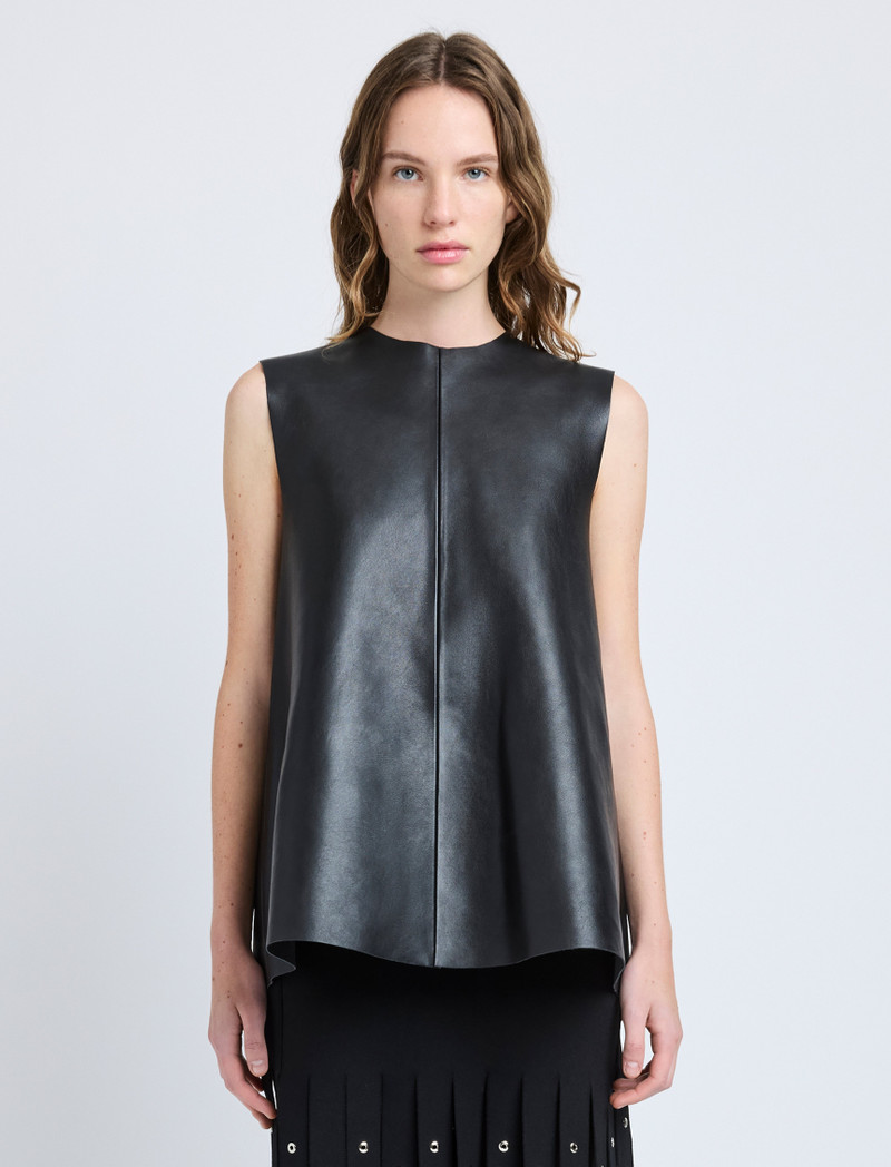 Noa Top in Textured Leather 2