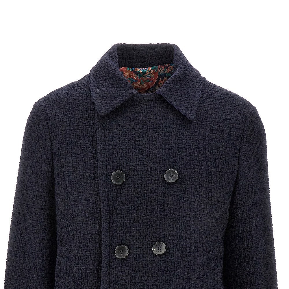 DOUBLE-BREASTED WOOL PEACOAT - 2