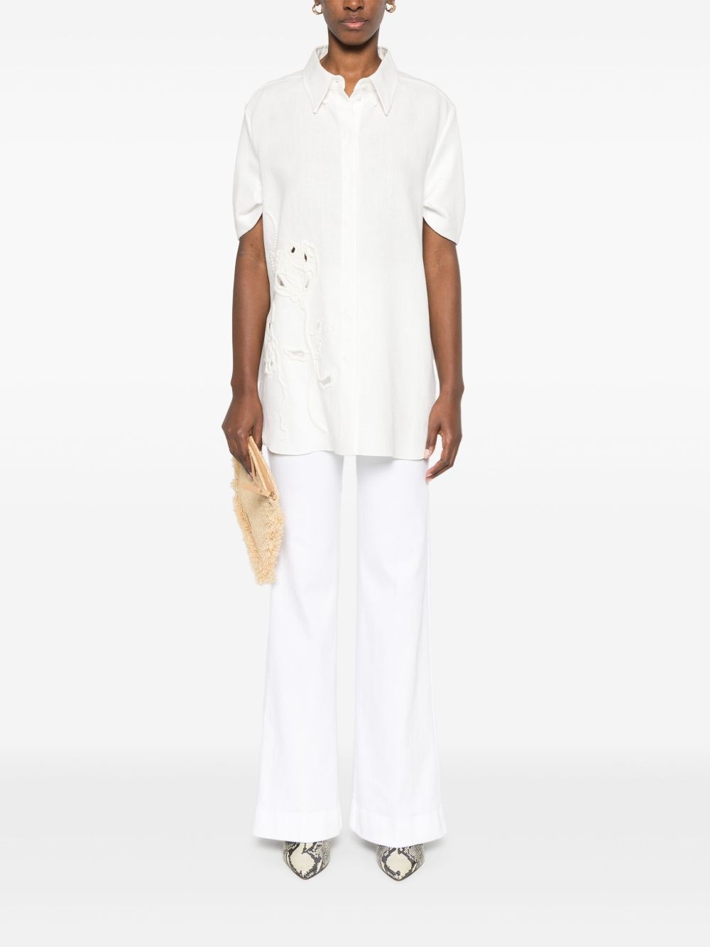 floral-embroidery shirt - 2
