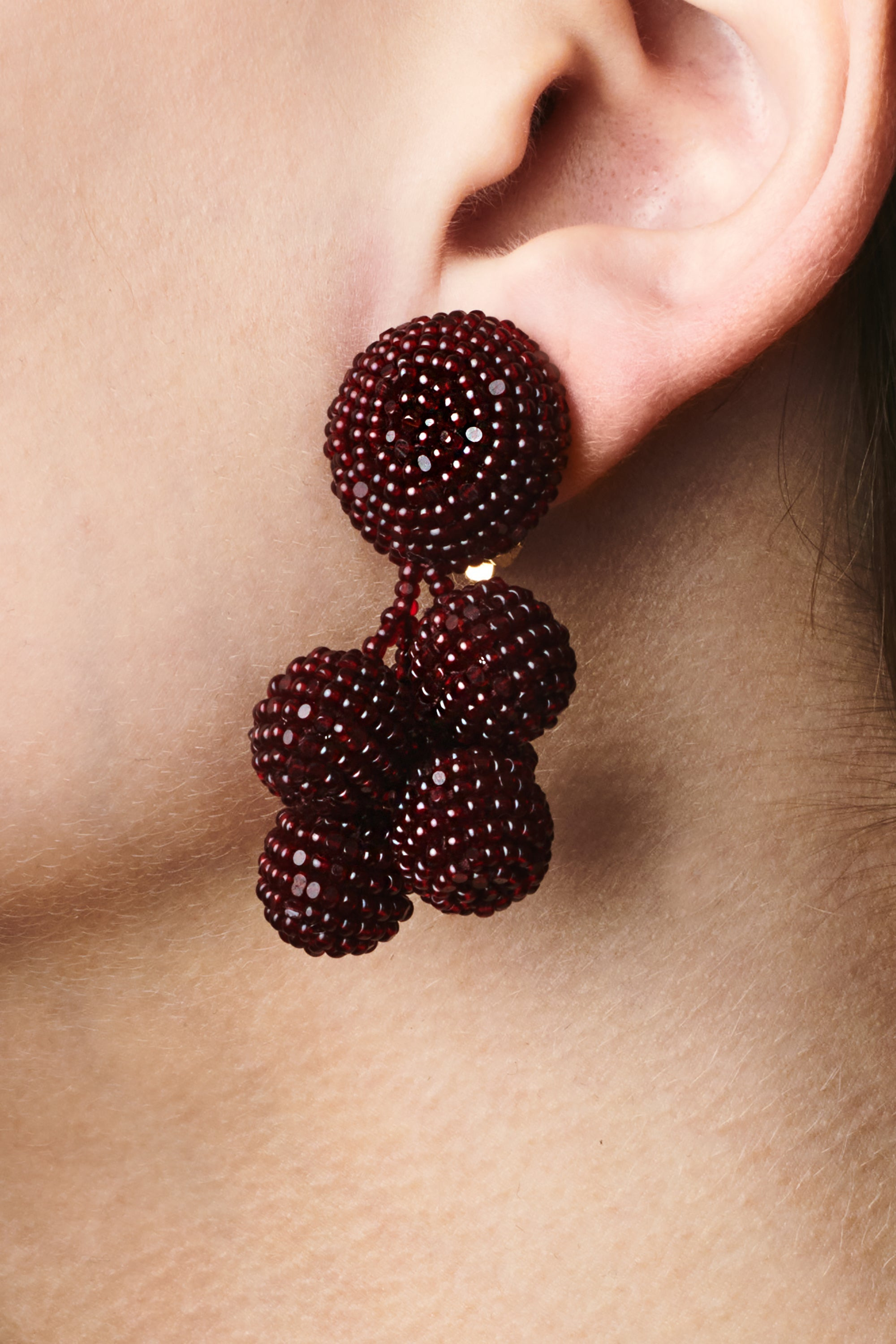 MINI COCONUTS EARRINGS - MERLOT - 2