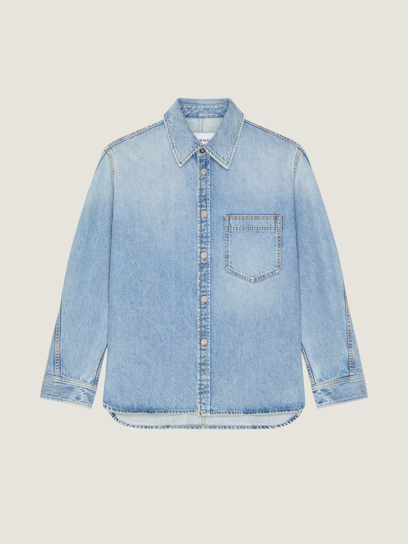COUTURE SEAM OVERSHIRT IN LIGHT BLUE DENIM 1