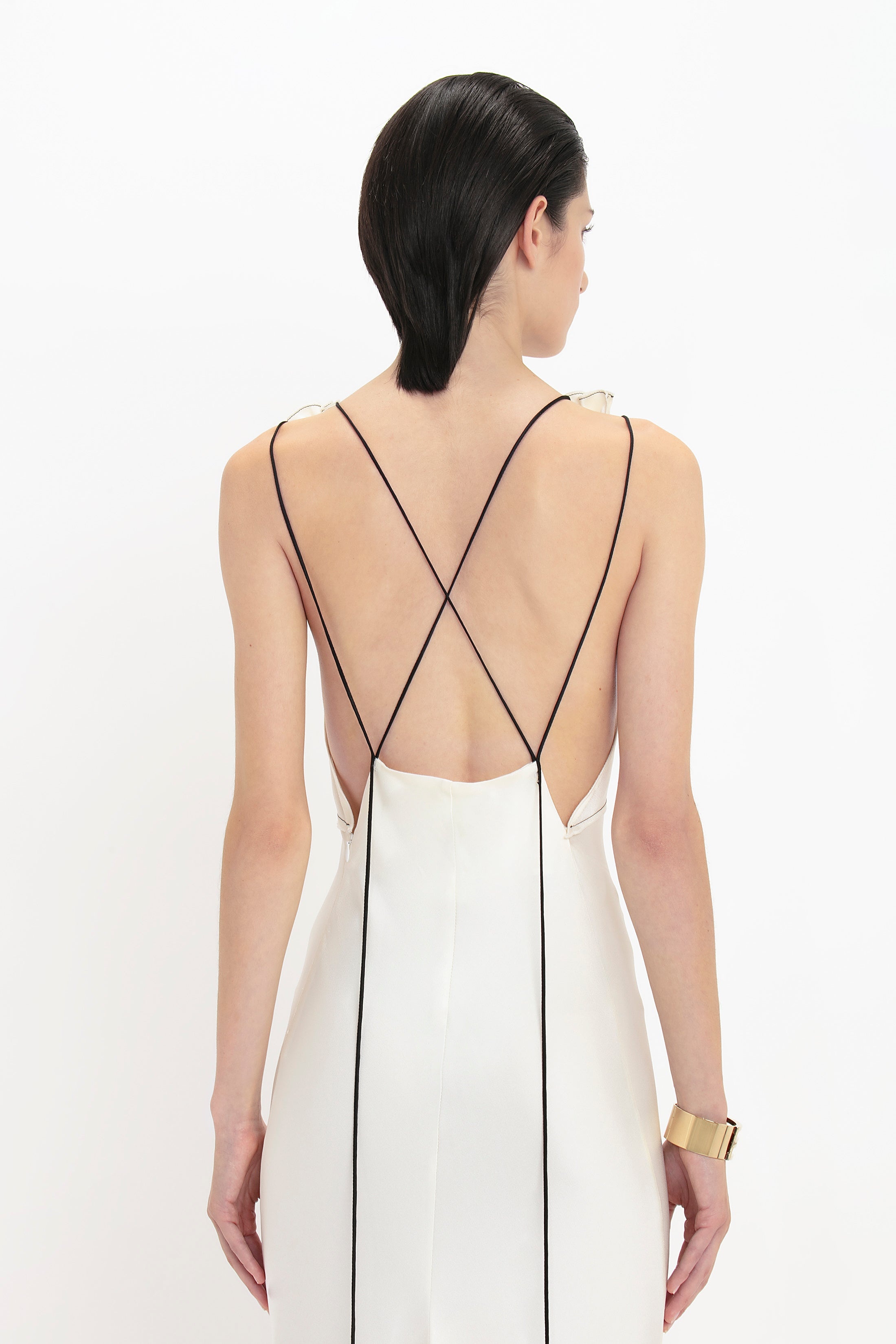 slim fit dress slacks Floor-Length Cami Dress In Ivory – Victoria Beckham UK