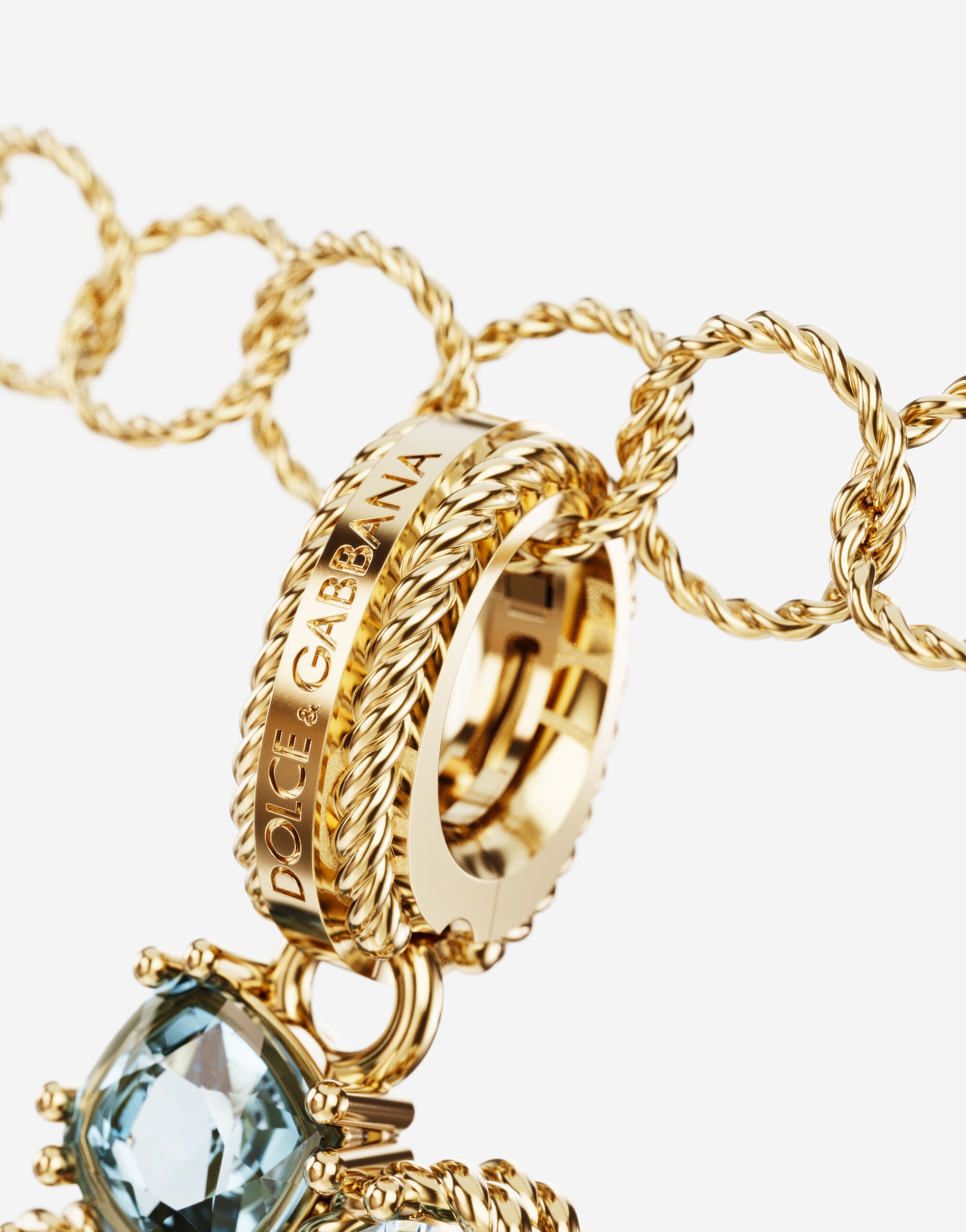 Charm D Lettering 18-carat yellow gold and multicolored gems - 3