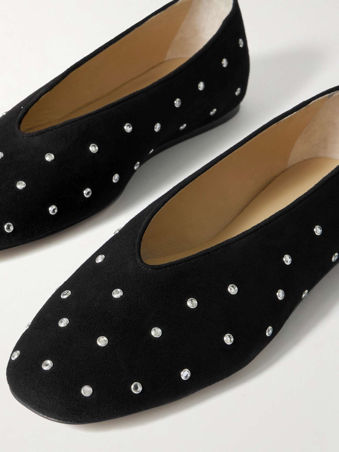 Regency crystal-embellished suede ballet flats Black - 4