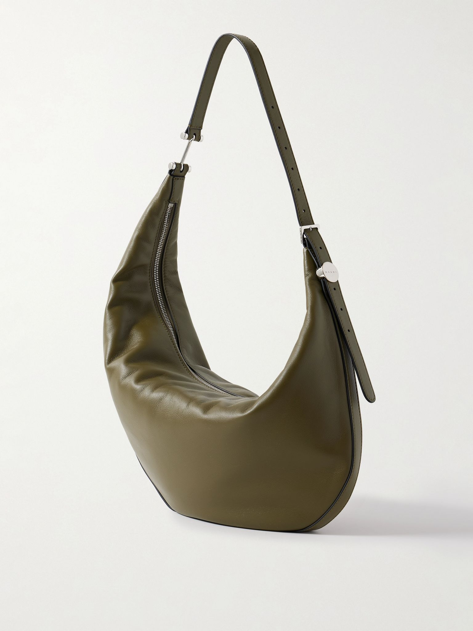Leather shoulder bag Army green - 3