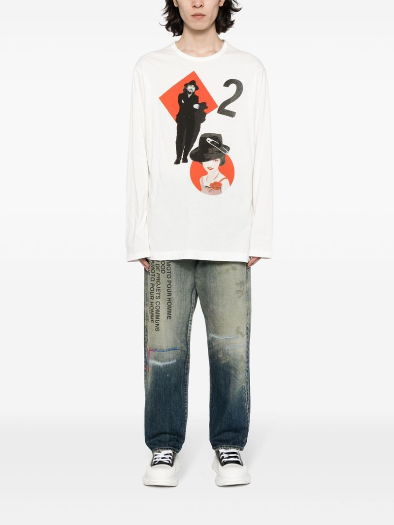 Yohji Yamamoto graphic-print cotton T-shirt outlook