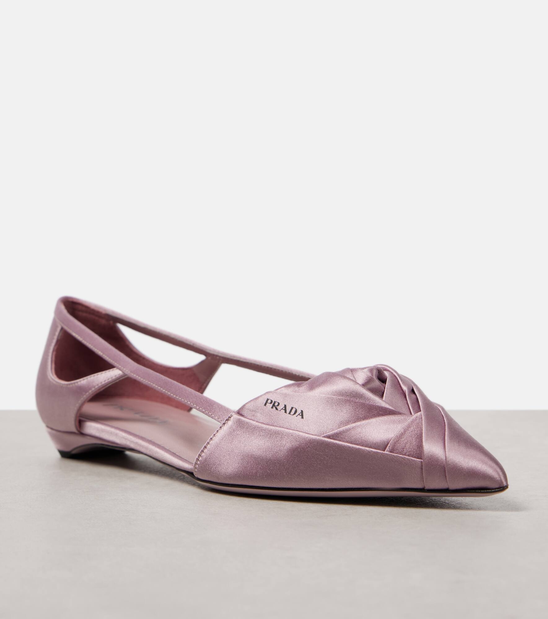 Cutout satin ballet flats - 5