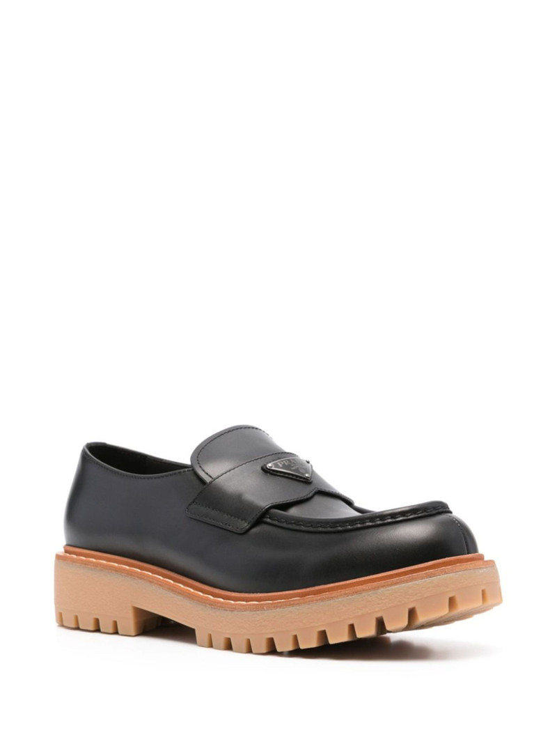 Prada leather loafers outlook