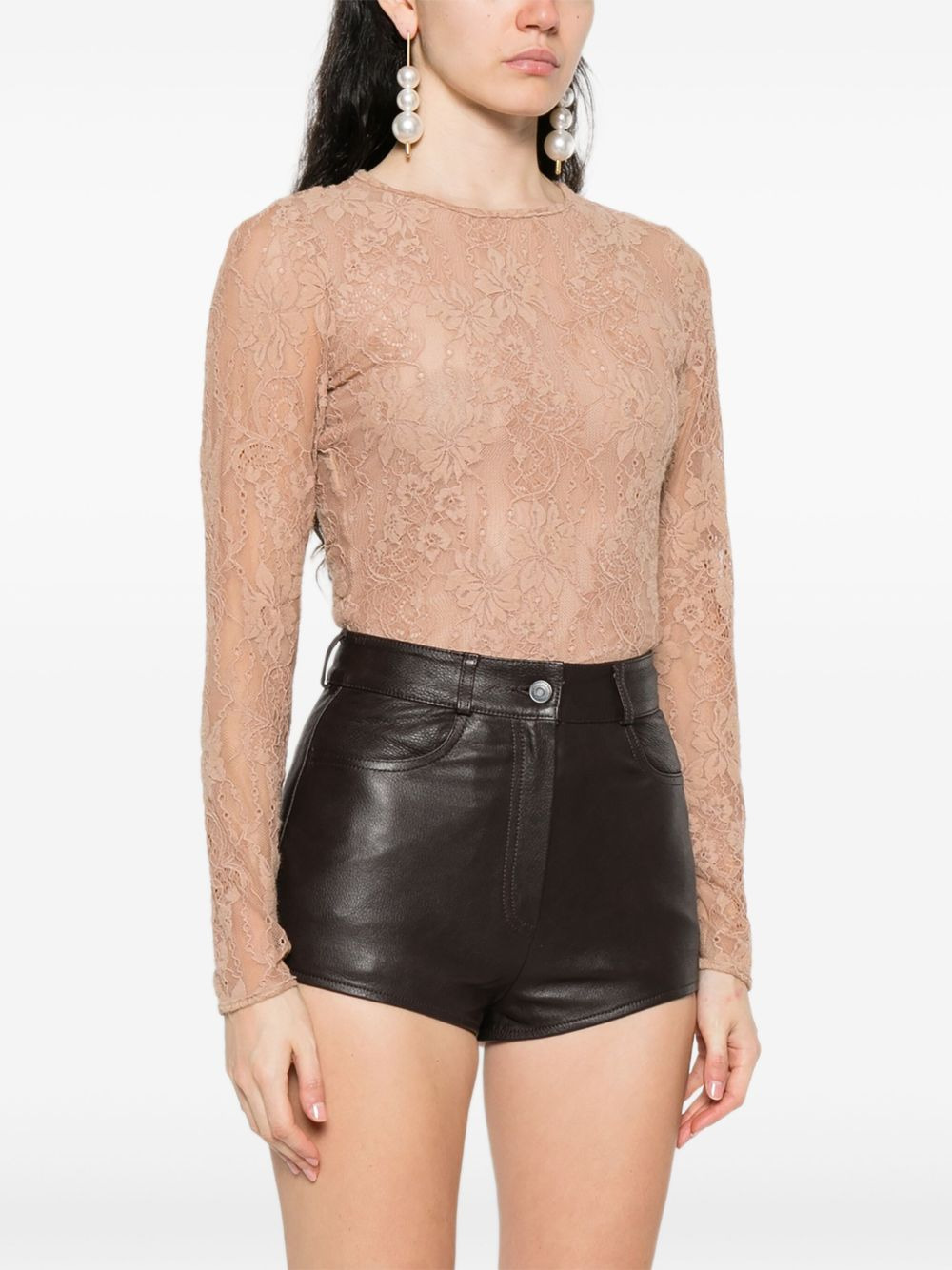 floral-lace bodysuit - 3