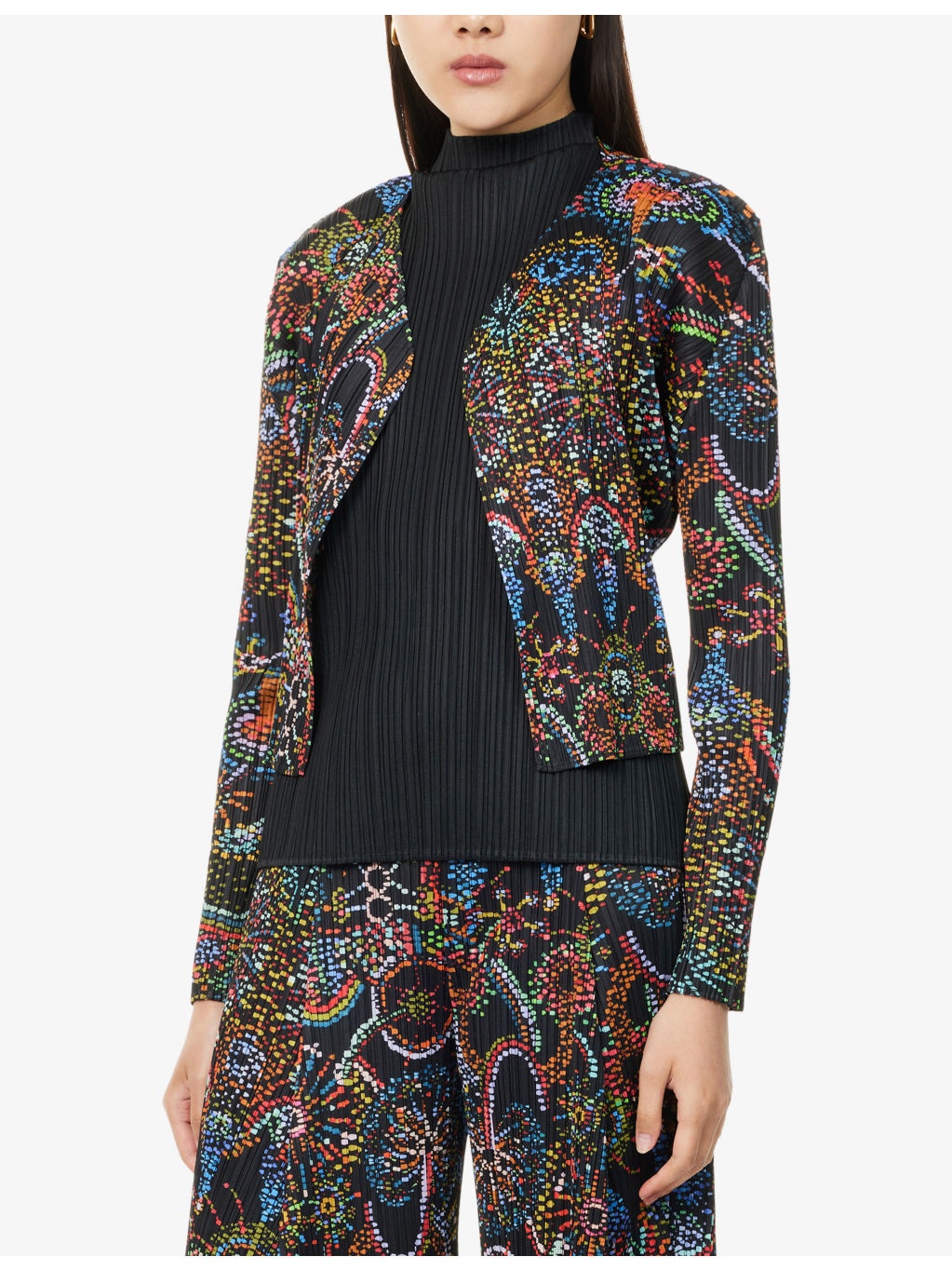 Light Festival Pleated Knitted Cardigan - 3