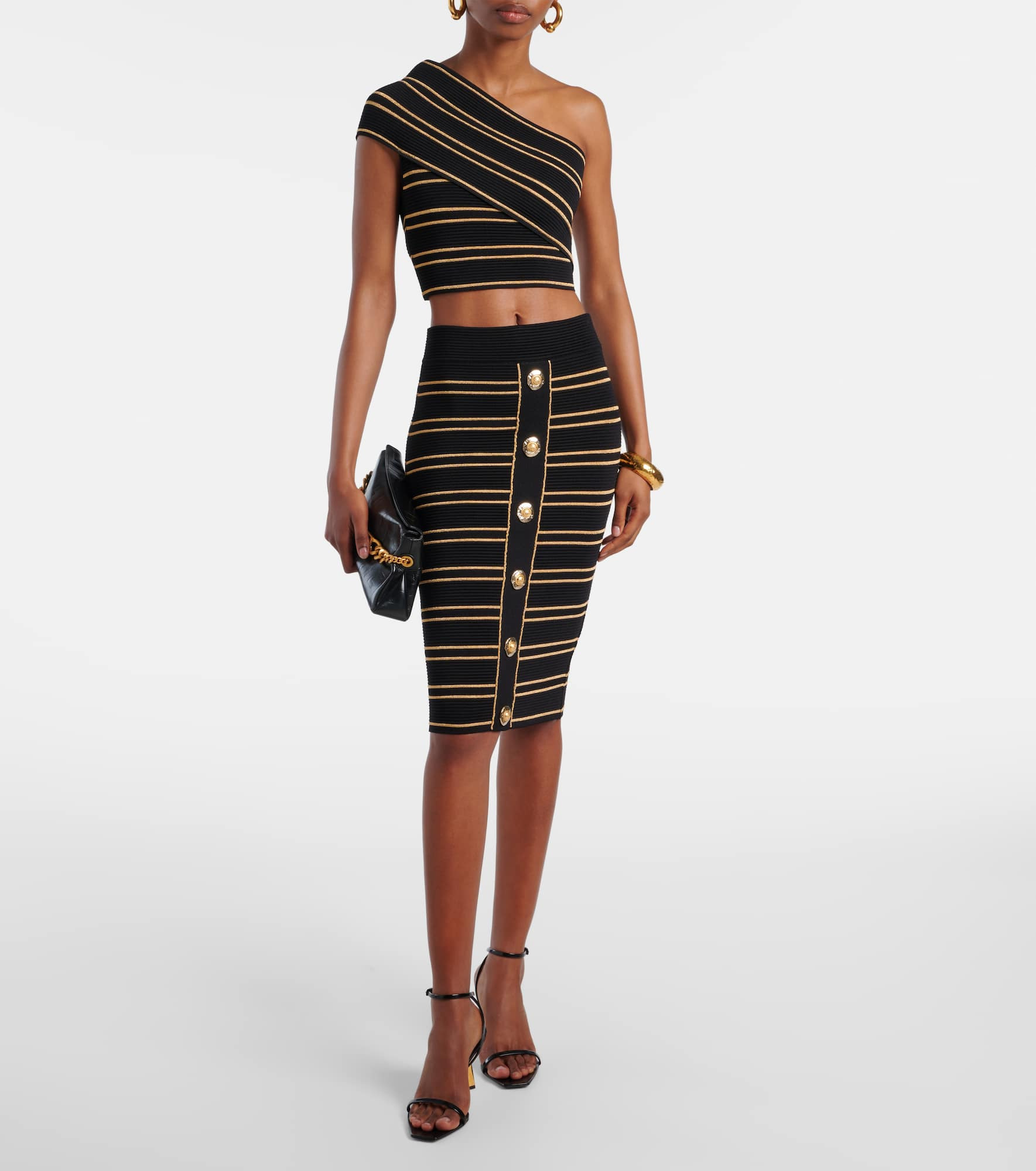 Ribbed-knit striped miniskirt - 2