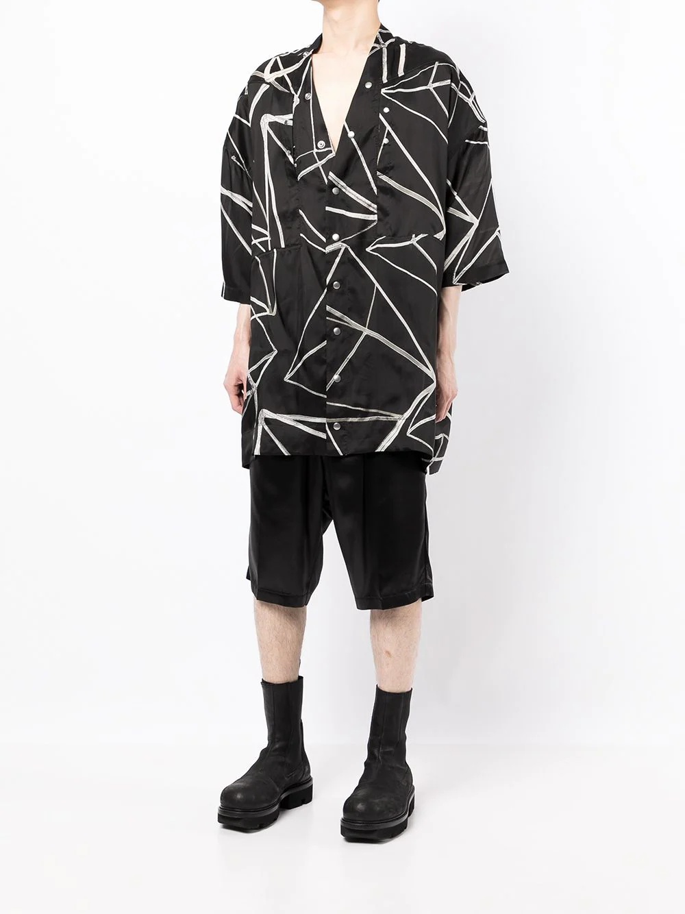 patterned oversized shirt - 3