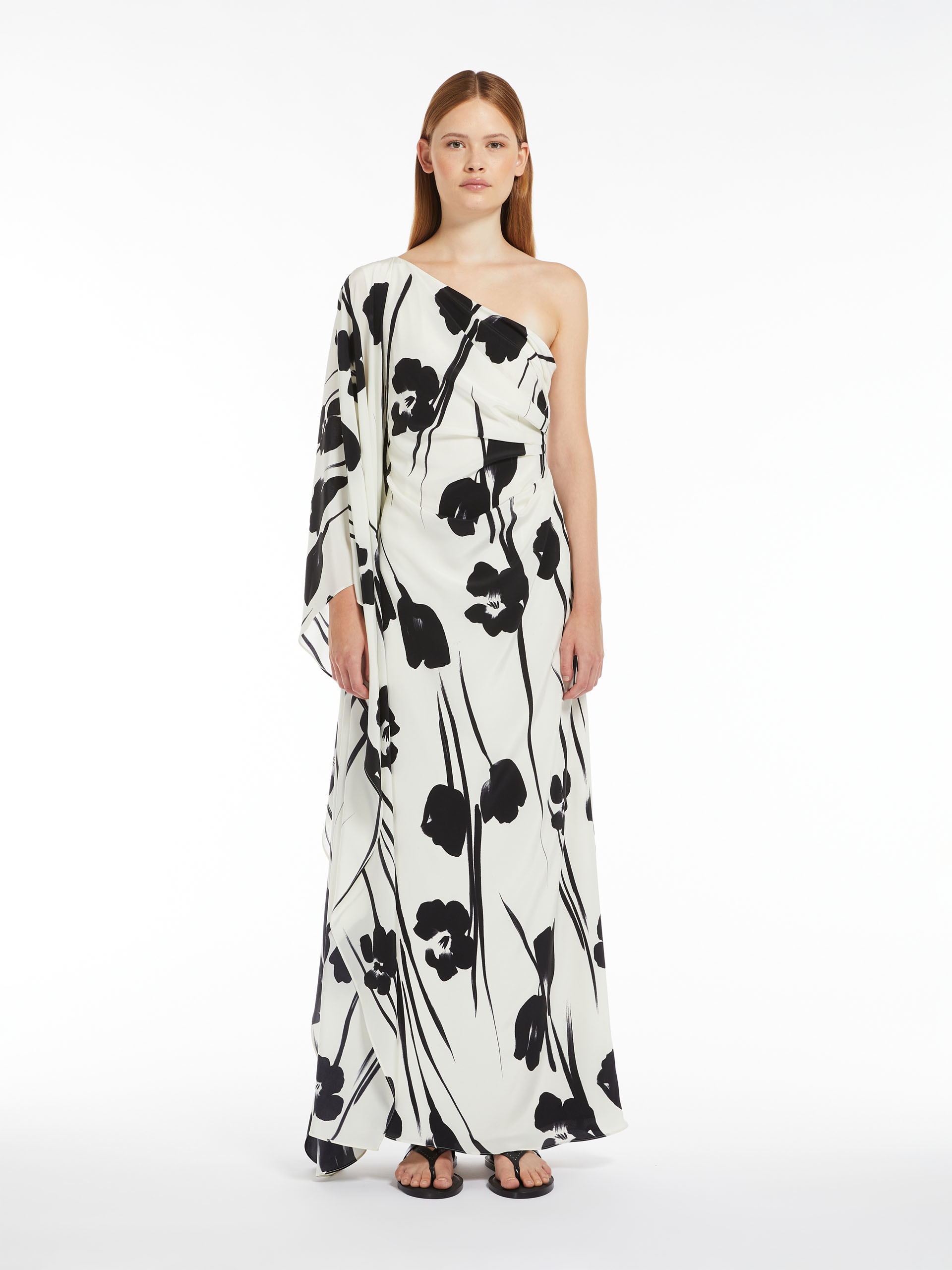 Max Mara JONNY Printed silk one-shoulder dress | REVERSIBLE