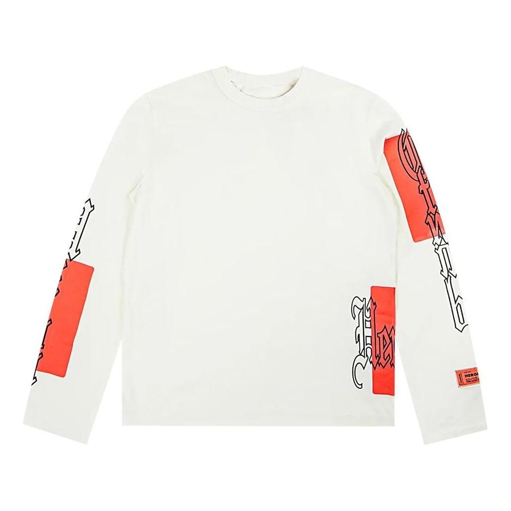 HERON PRESTON Fw22 Gothic Color Block Long-Sleeve T-shirt 'White Orange' HMAB026F22JER0020122 - 1