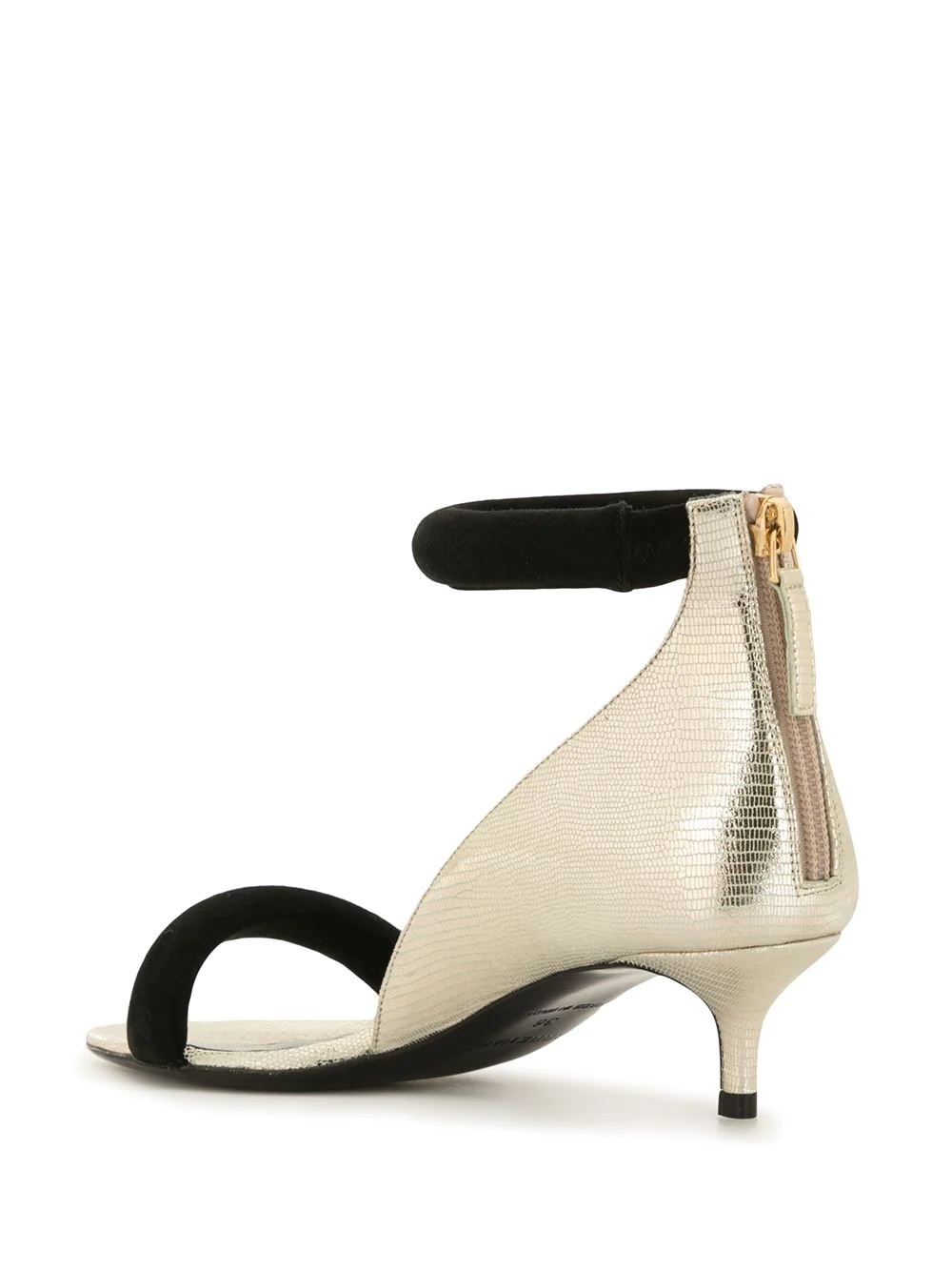 strappy metallic heeled sandals - 3