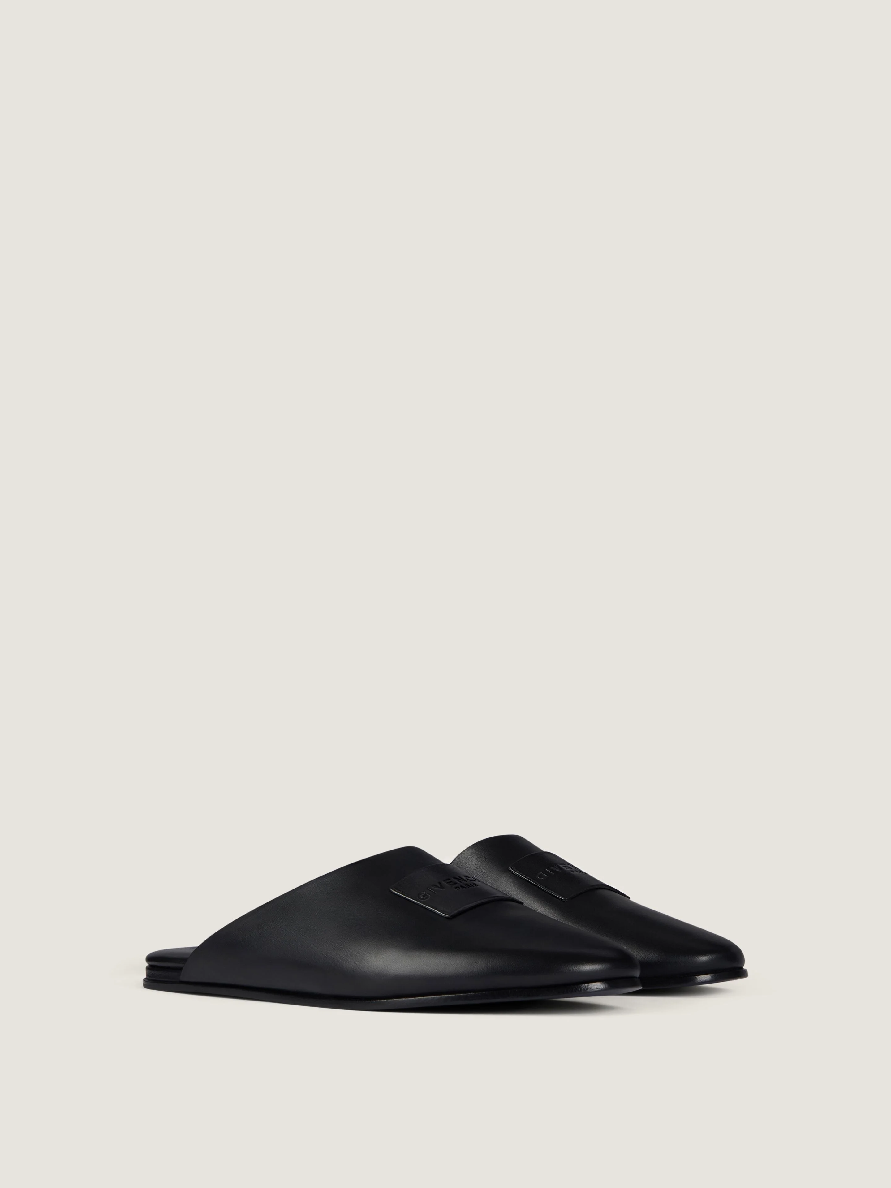 LABEL FLAT MULES IN NAPPA LEATHER - 1