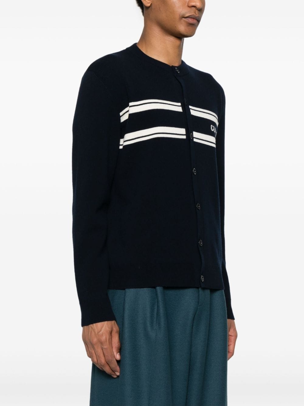 logo-intarsia cardigan - 3