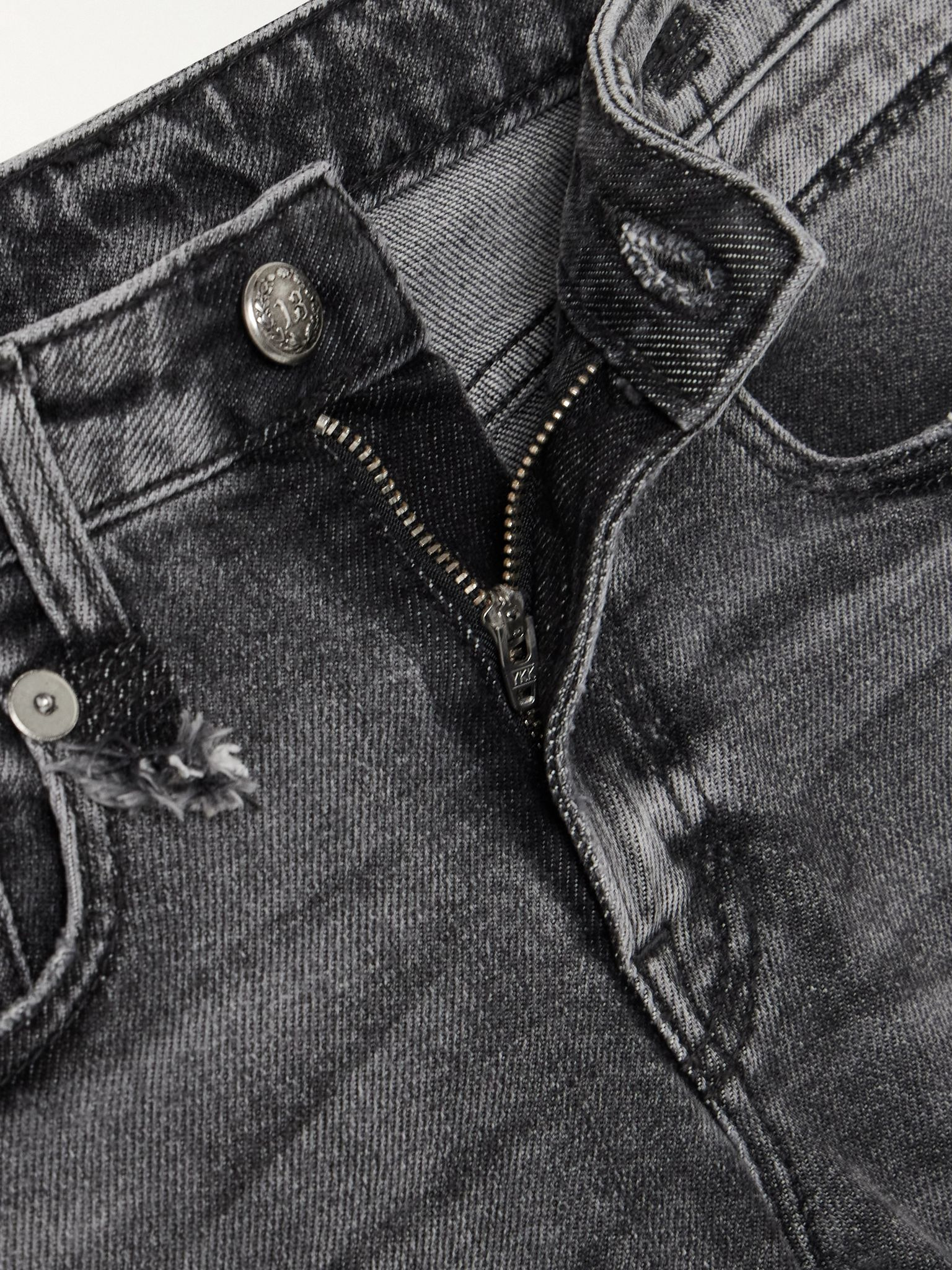 Boy cropped distressed low-rise slim-leg jeans Gray - 5