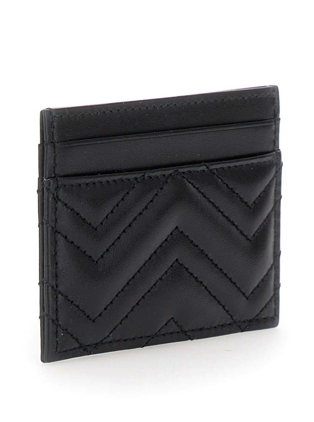 Gucci Women Black Card-Holder With Gg Logo In Matelassé Leather Woman - 3