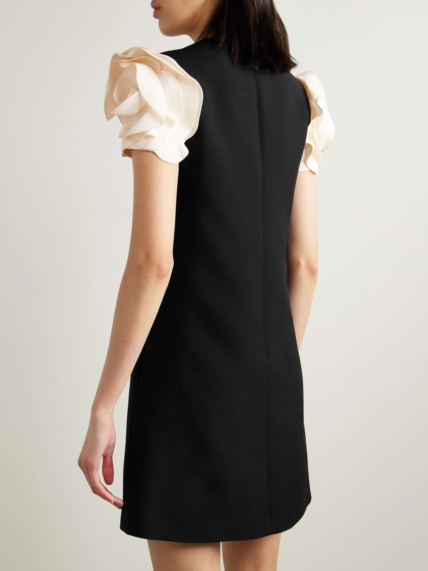 Embellished wool and silk-blend crepe mini dress - 3