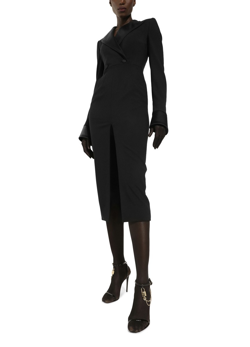 Midi Robe Manteau Dress In Stretch Wool - 6