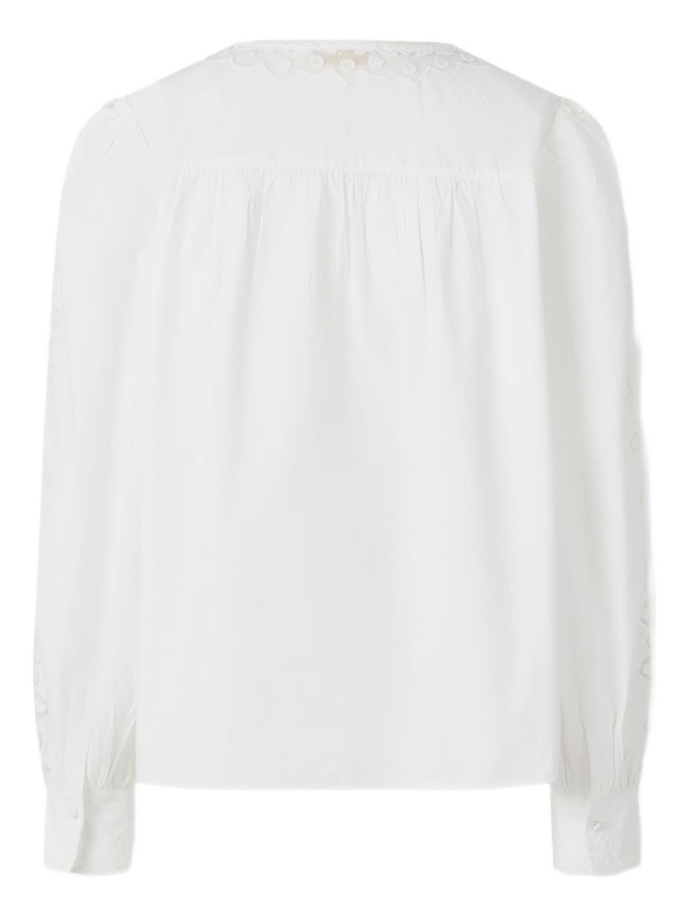 embroidered lace-insert blouse - 2