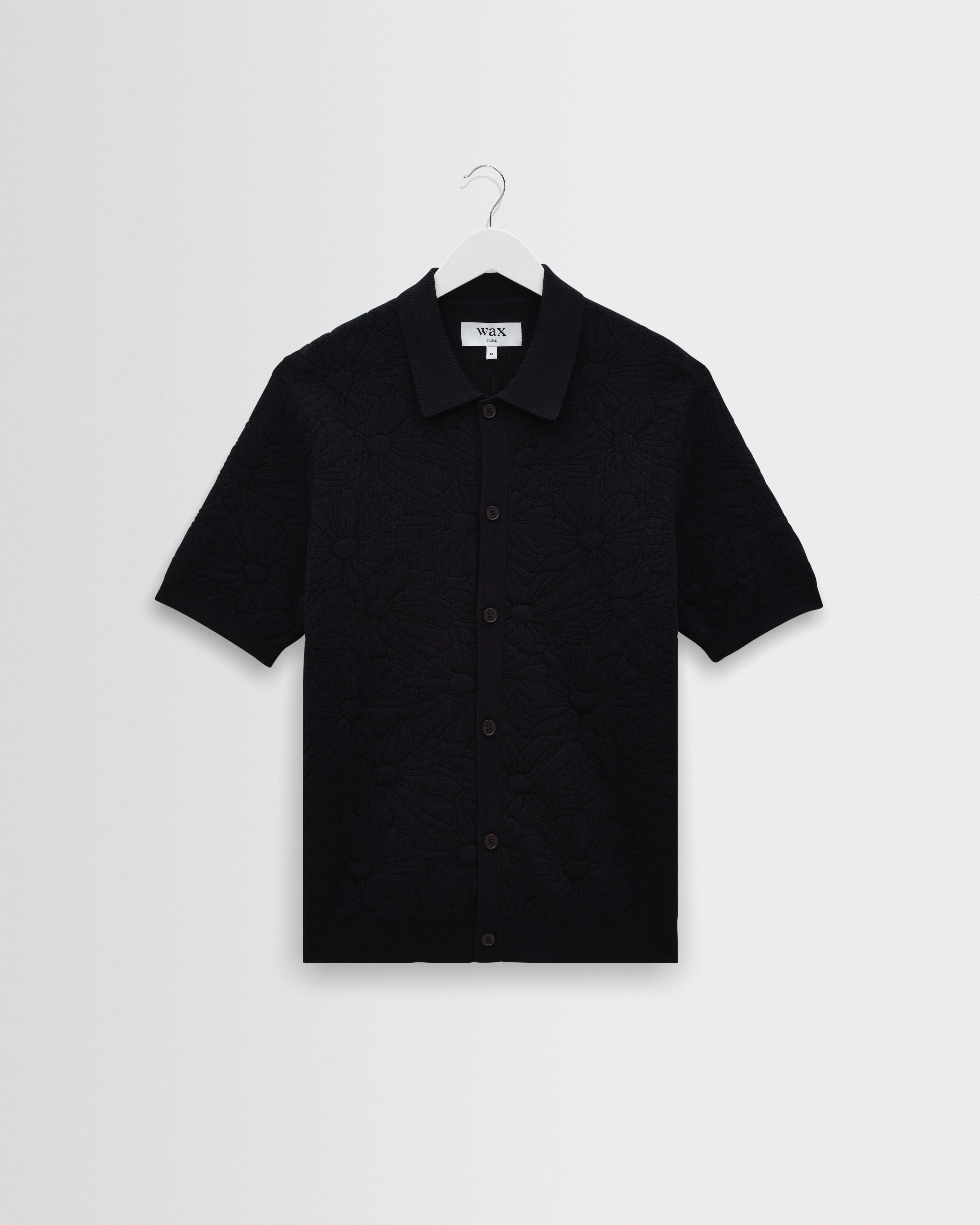 Tellaro - Navy Flower Jacquard Shirt - 1
