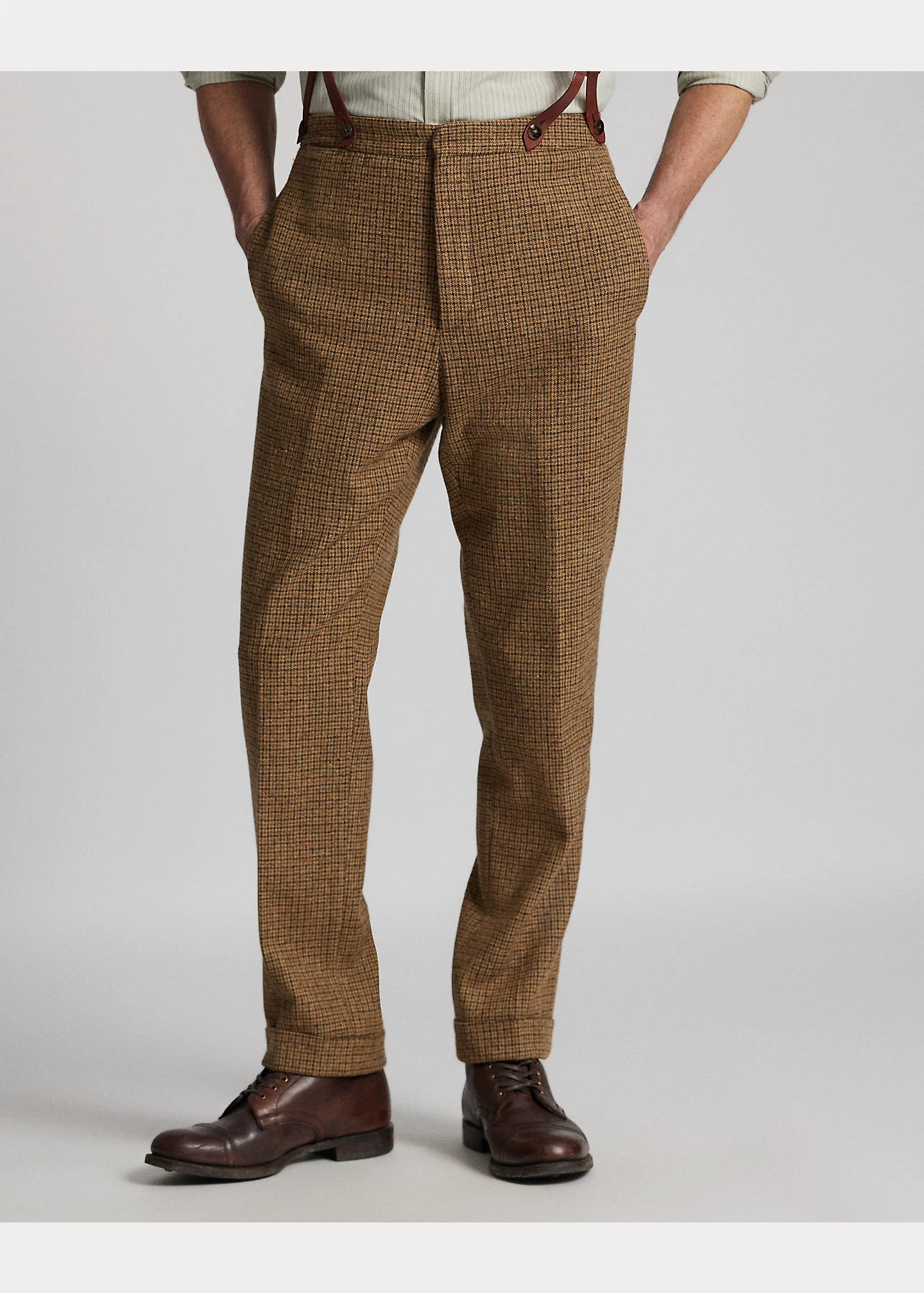 Slim Fit Checked Wool Suit Trouser - 3