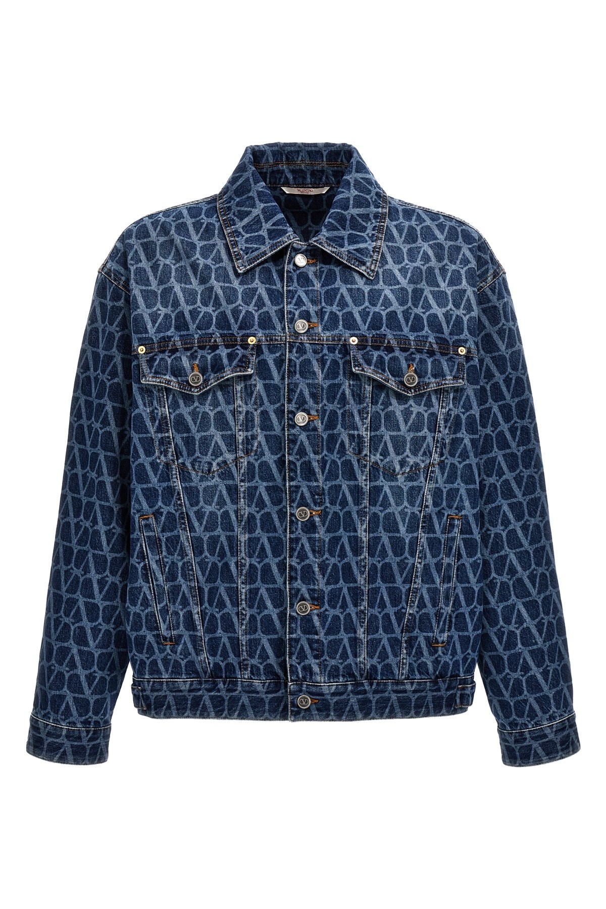 デニムジャケット VALENTINO FW24 Denim jacket (5V0DC03XAEL 558) Valentino Garavani logo-appliqué Denim Jacket | Blue