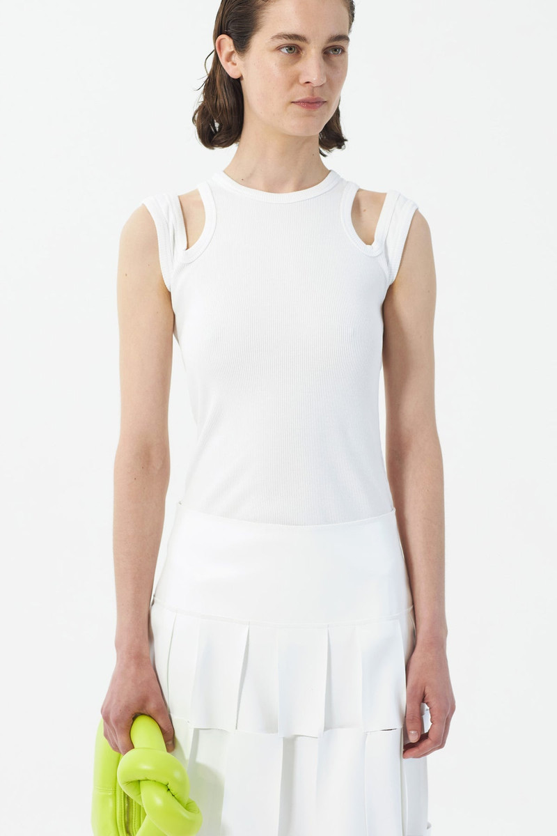 ORGANIC COTTON MULTI STRAP TANK TOP WHITE 1