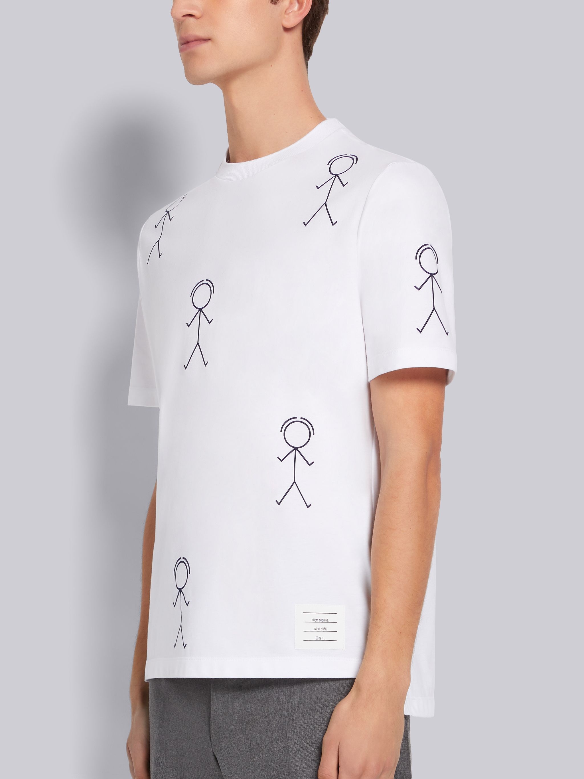 White Midweight Jersey Half Drop Mr. Thom Icon Print Tee - 2