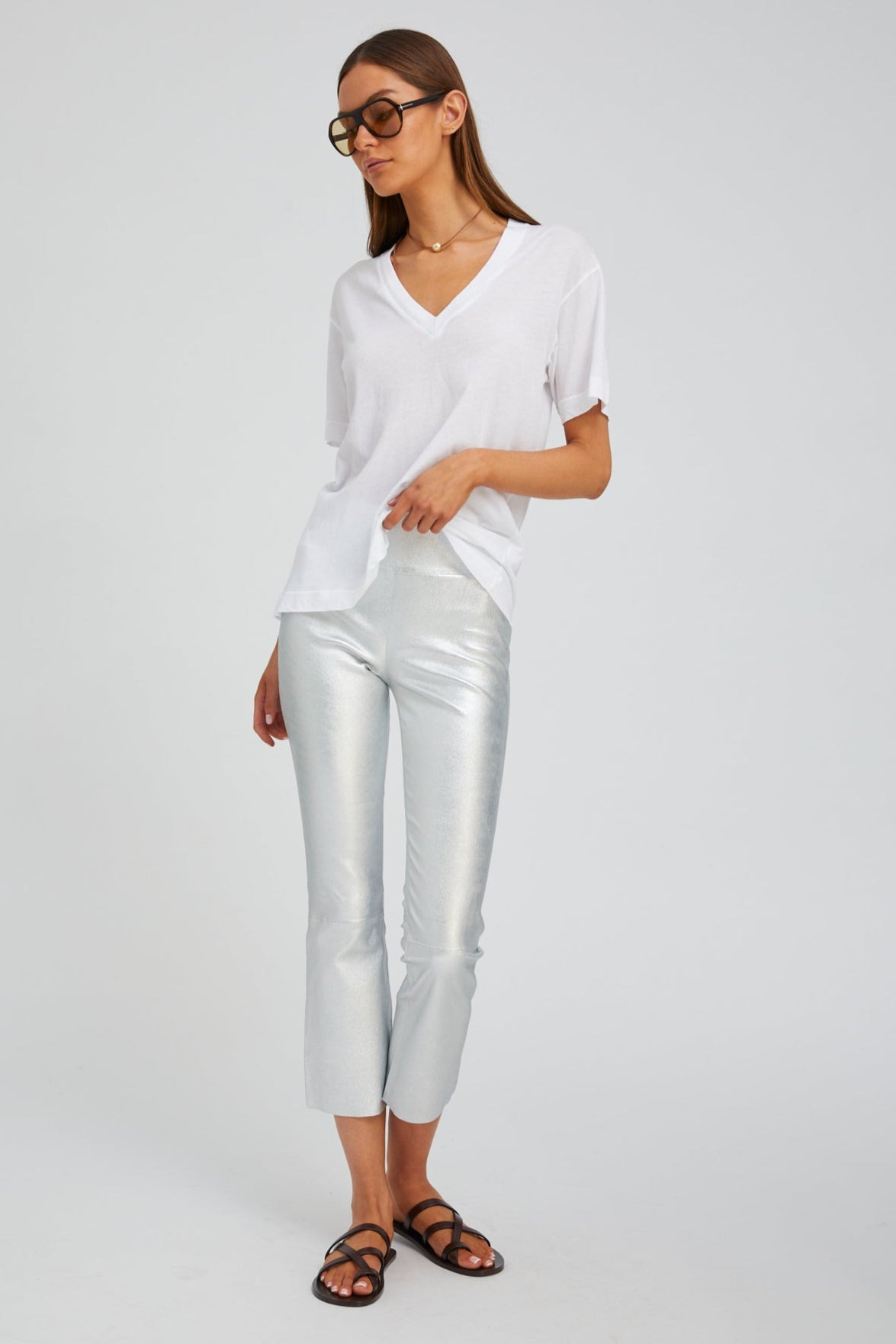 WHITE V-NECK TEE - 7