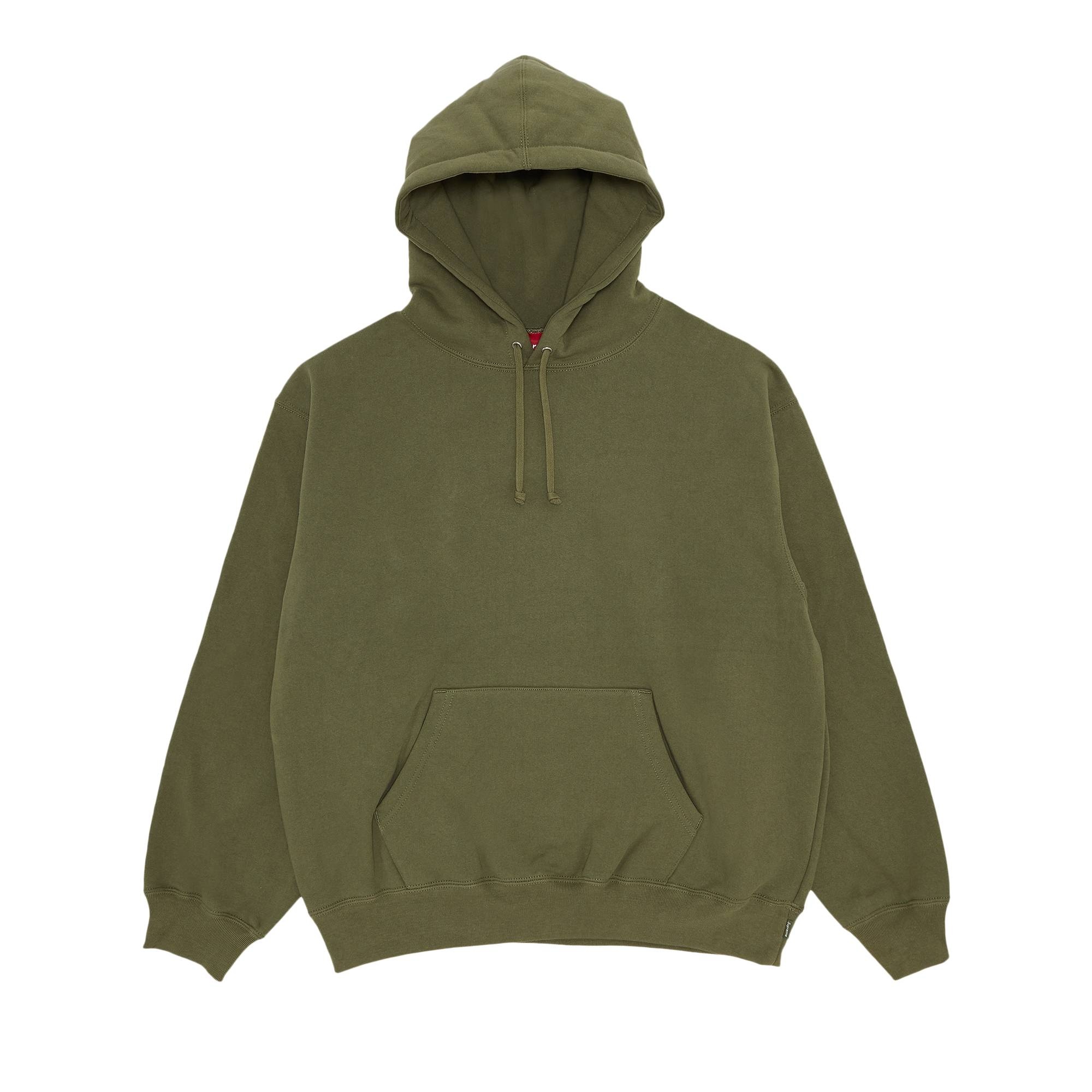 Supreme Satin Appliqu� Hooded Sweatshirt 'Light Olive' - 1