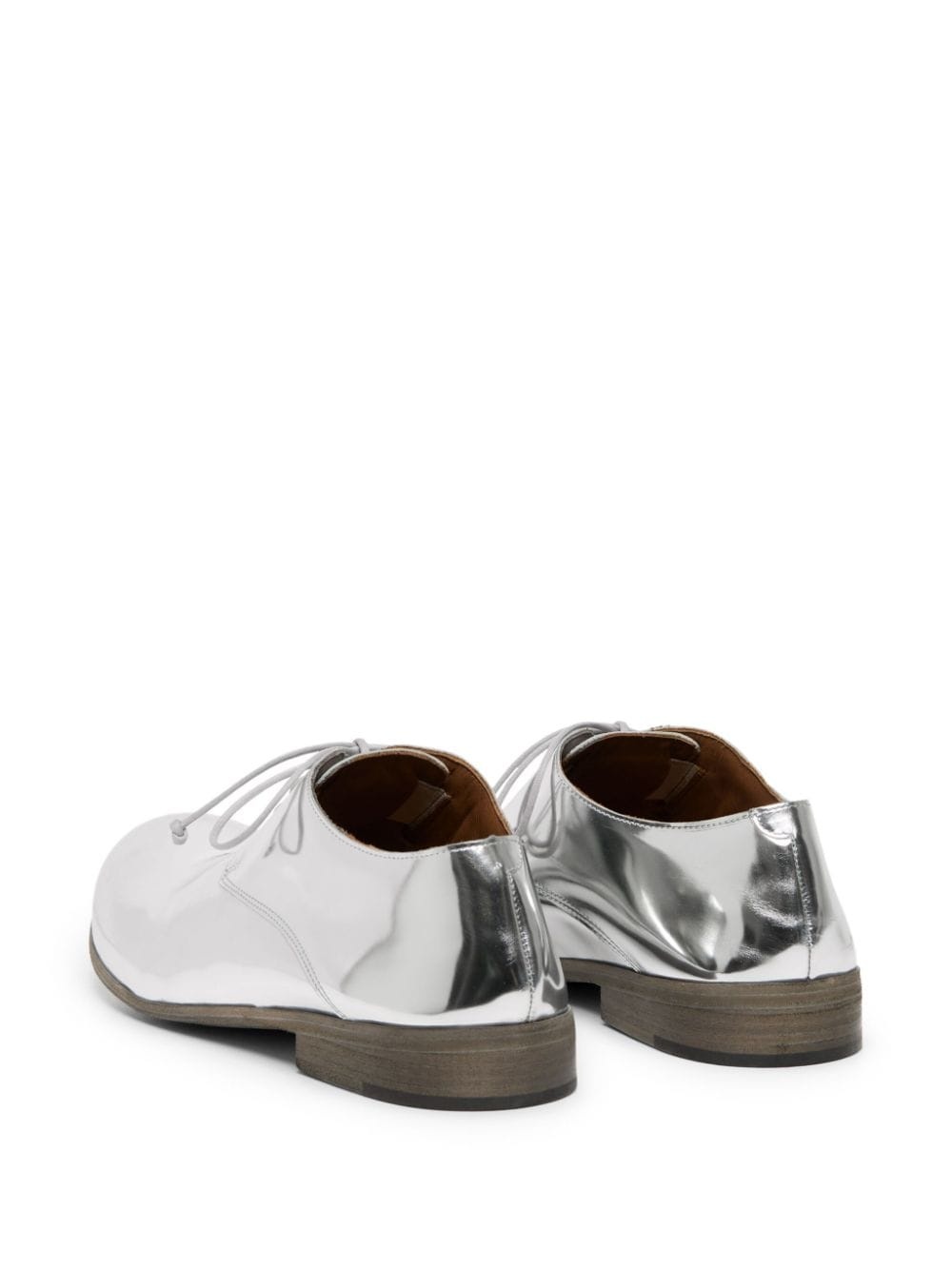 metallic leather derby shoes - 3