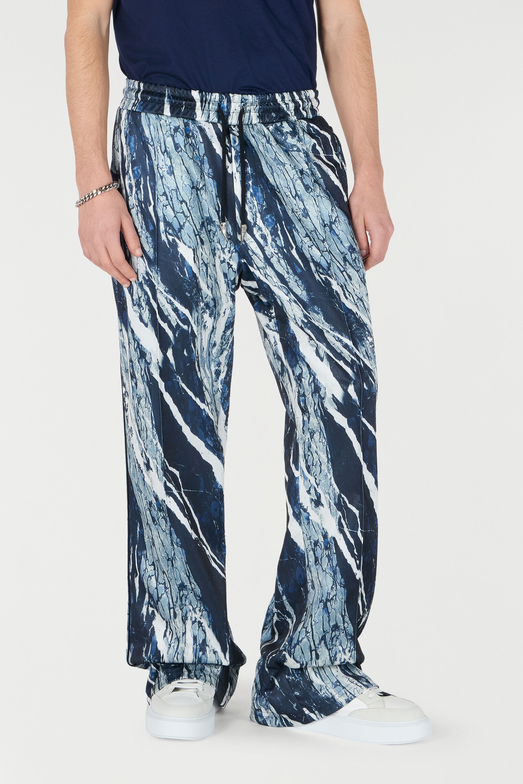 Marble-Print Sports Pants - 3