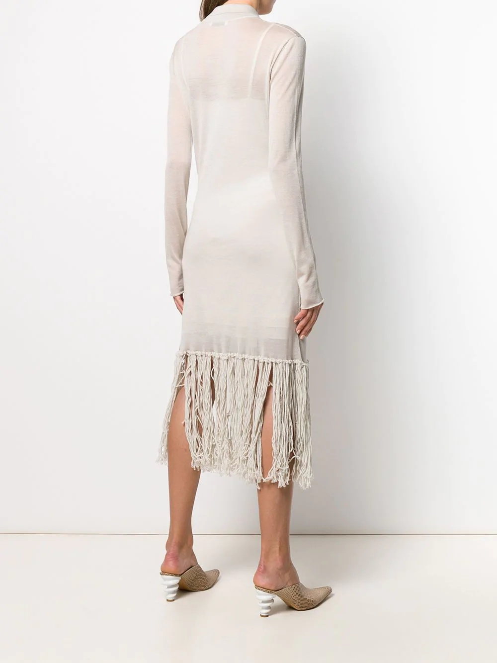 fringed shirt dress - 4