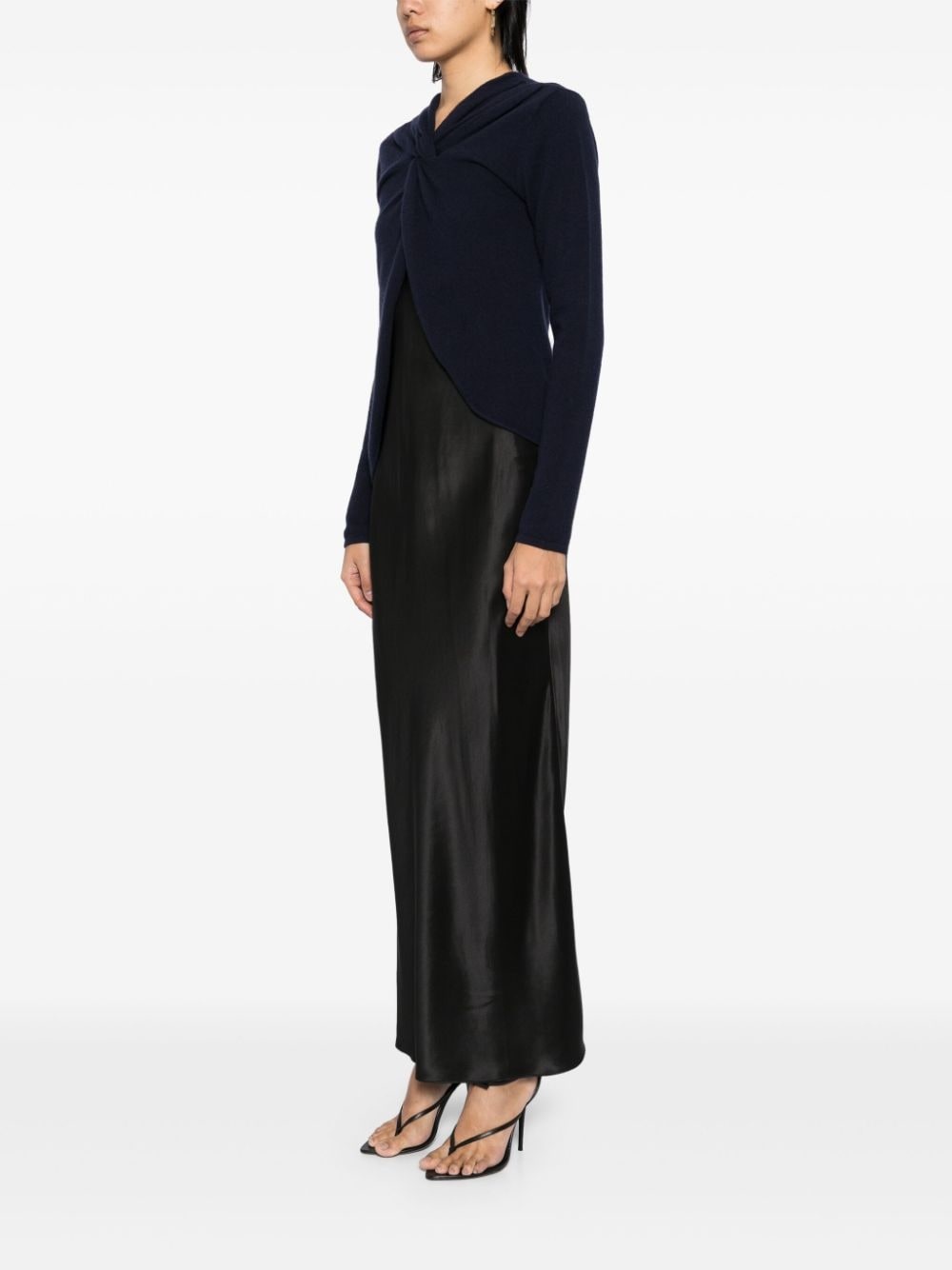 twist front cashmere dress - 3
