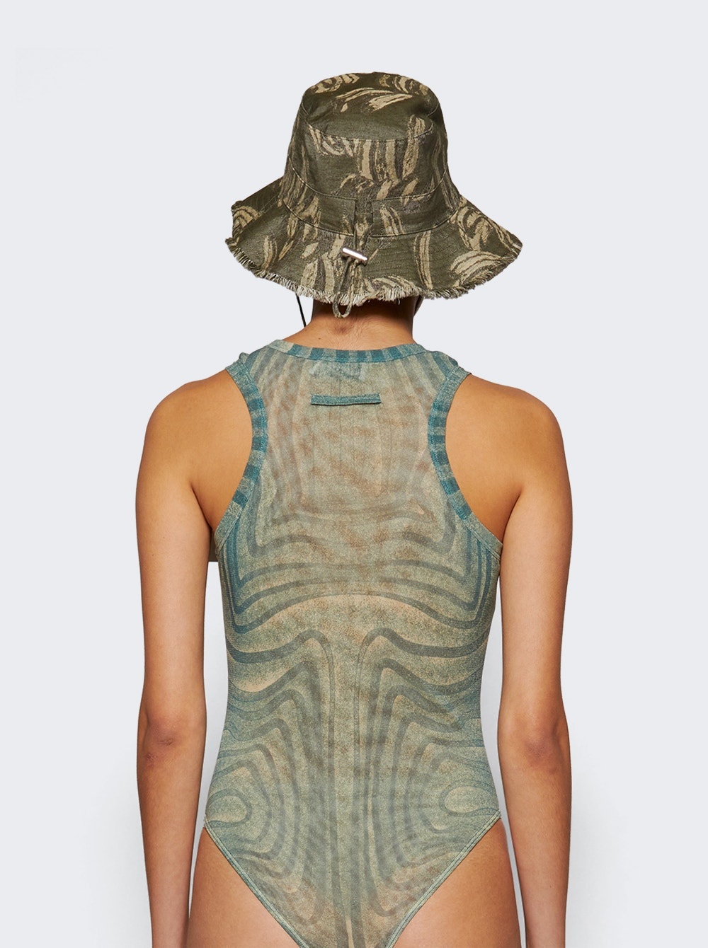 Spiral Bodysuit Ecru And Aqua - 5