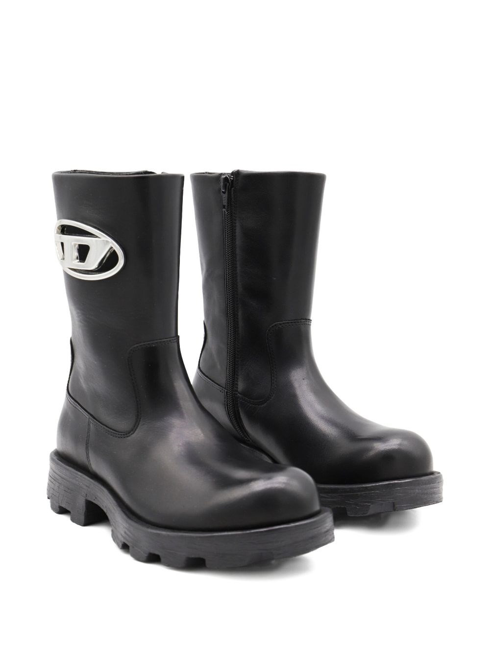Leather biker boots - 2