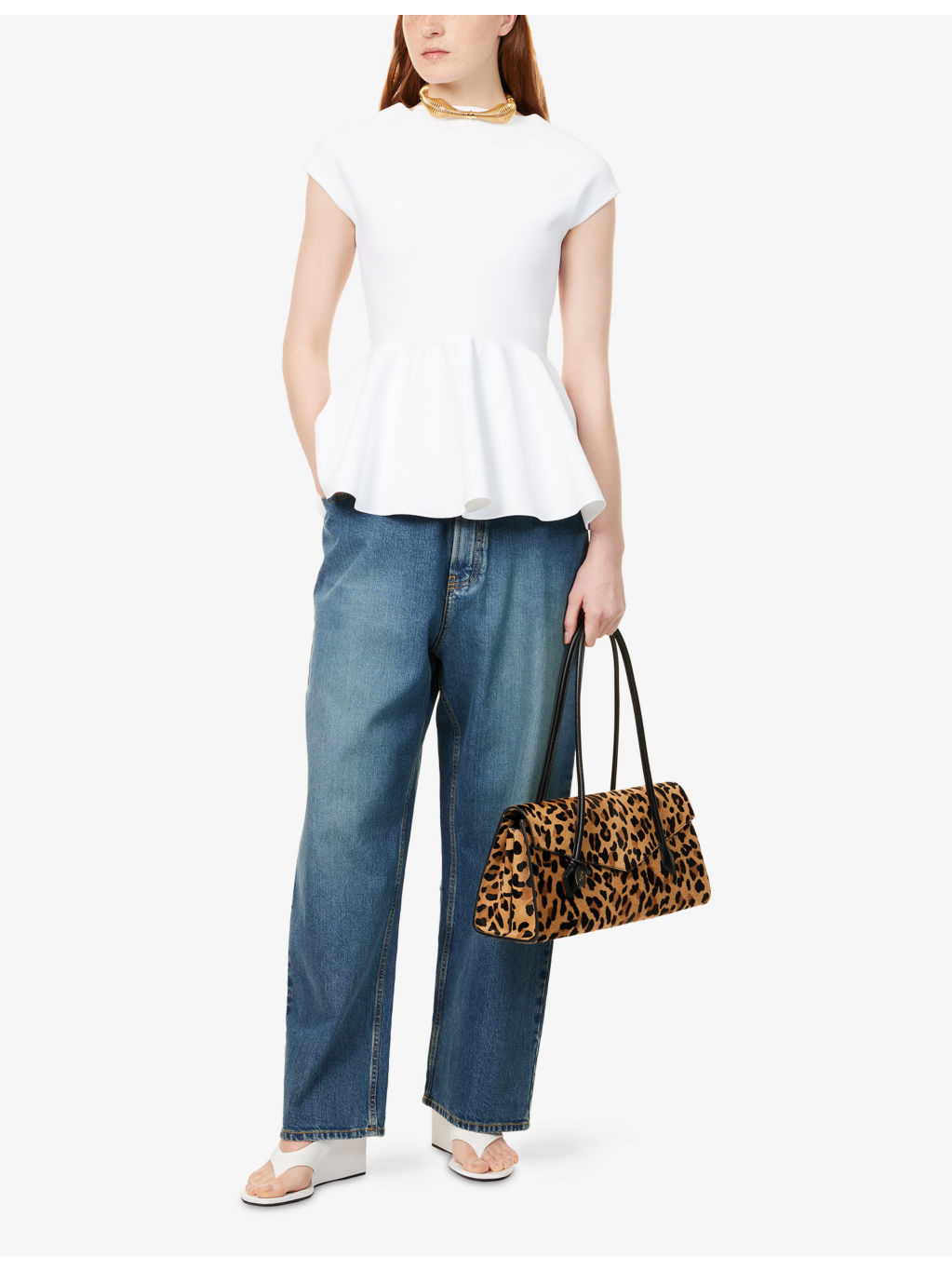 Peplum Cap-Sleeves Knitted Top - 2