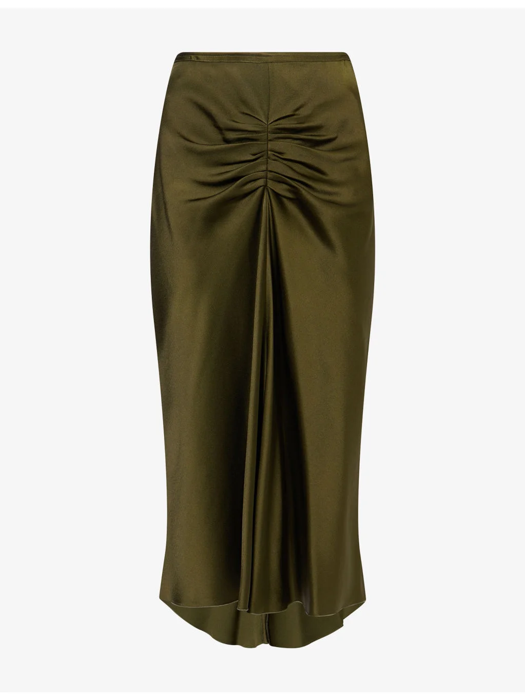 Bela Crepe-Back Satin Midi Skirt - 1