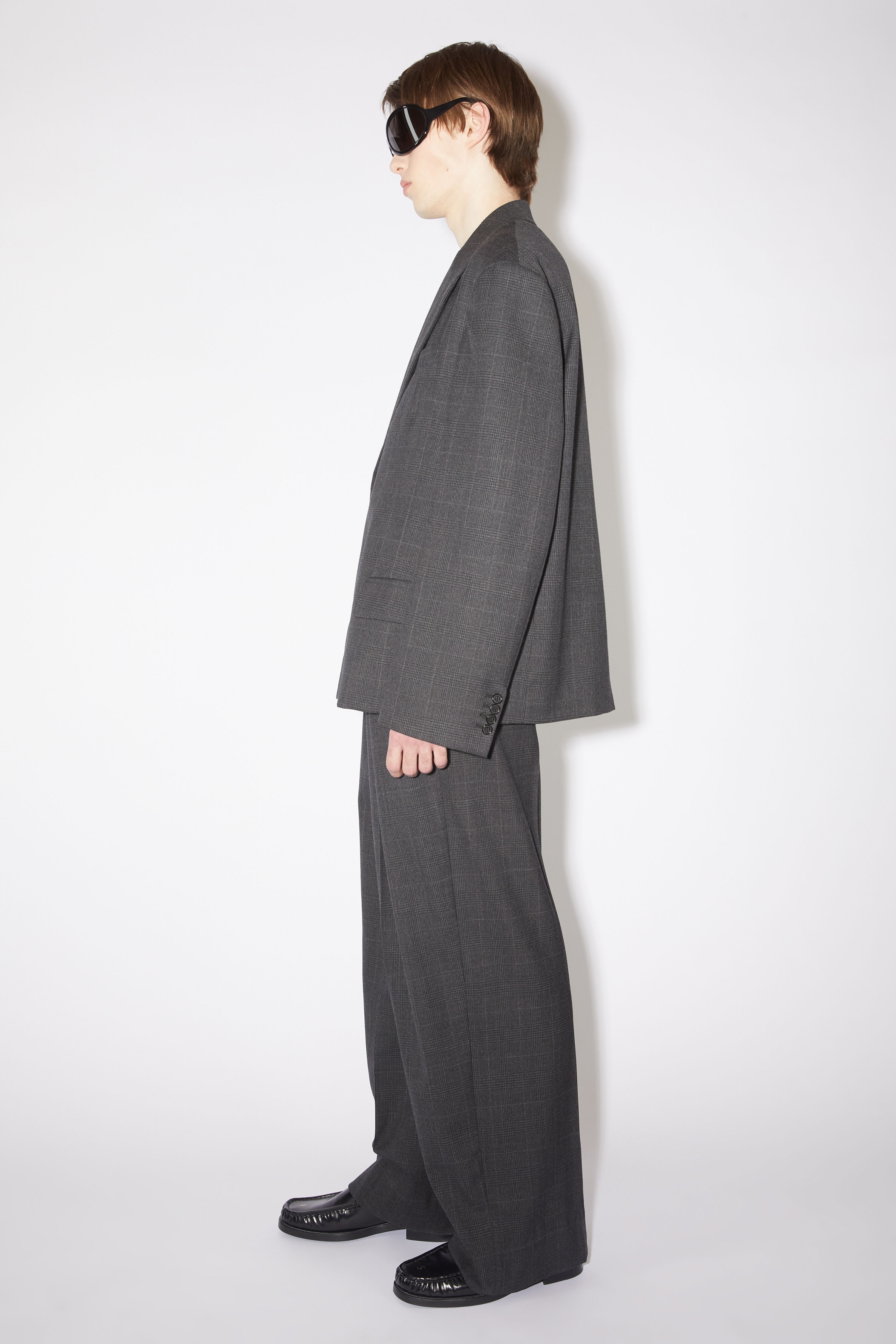 Relaxed fit suit jacket - Grey/black - 4