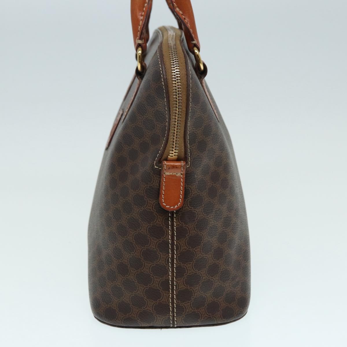 CELINE Macadam Canvas Hand Bag Pvc Leather Brown Gold - 3