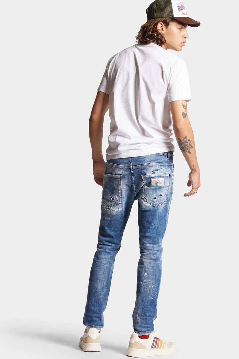 MEDIUM MENDED RIPS WASH SKATER JEANS - 4