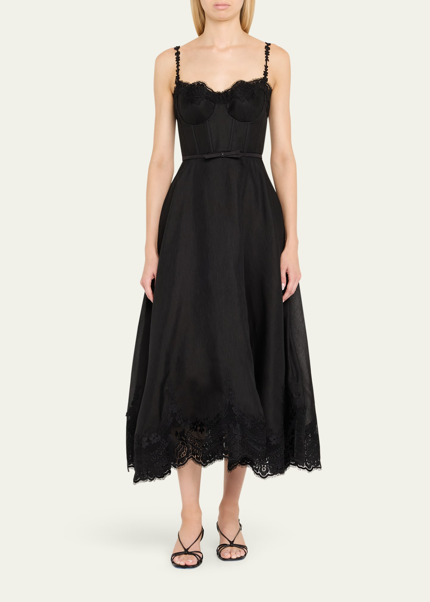 Lace-Trim Corset Picnic Dress - 2