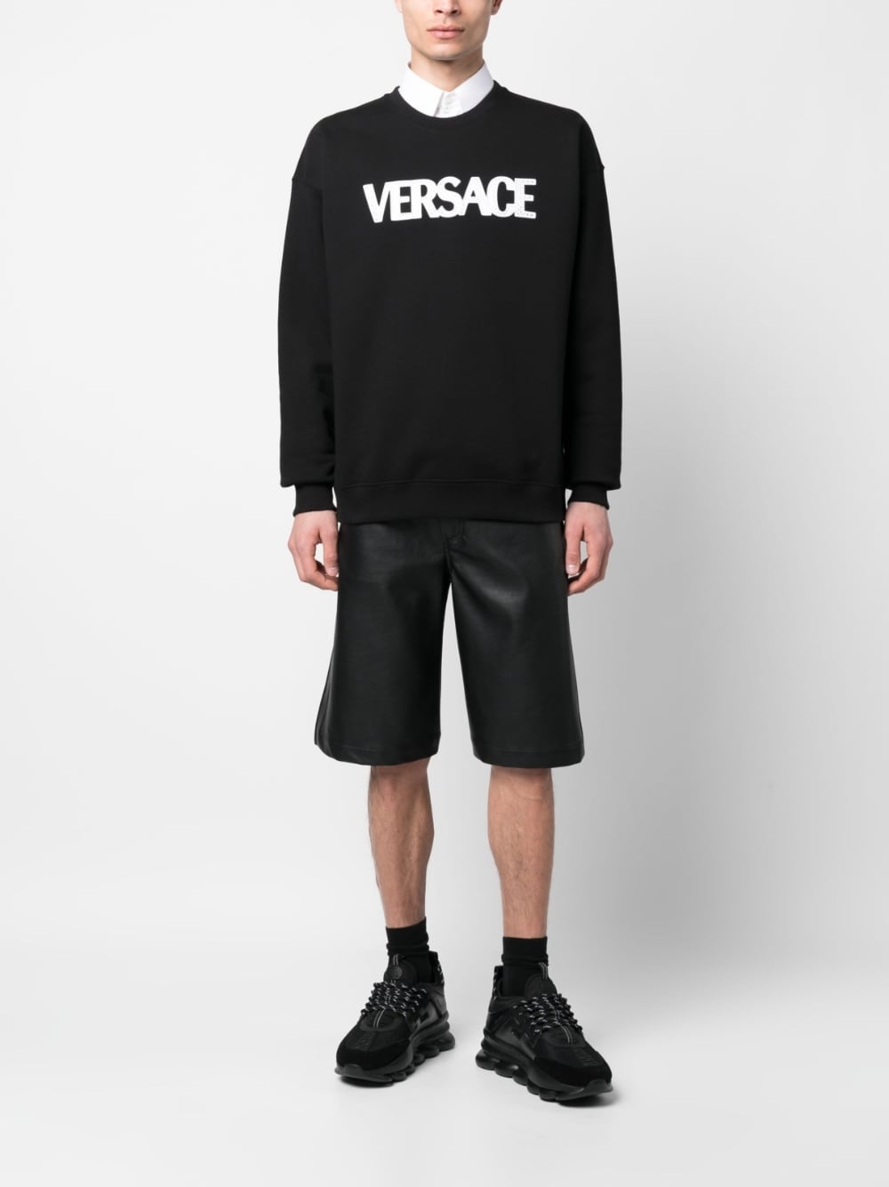 mesh logo appliqué sweatshirt - 2