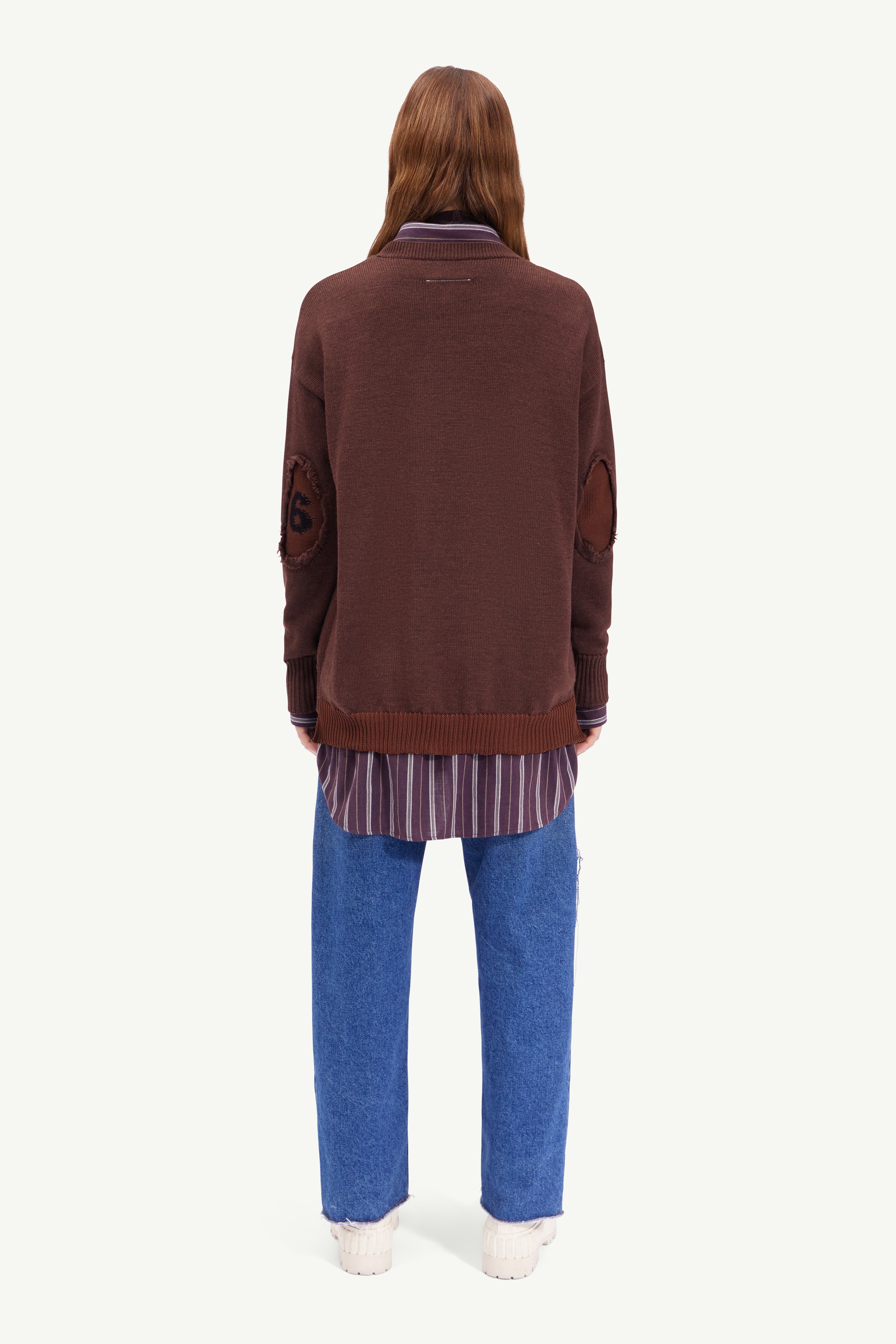 6 logo elbow patch sweater - 4